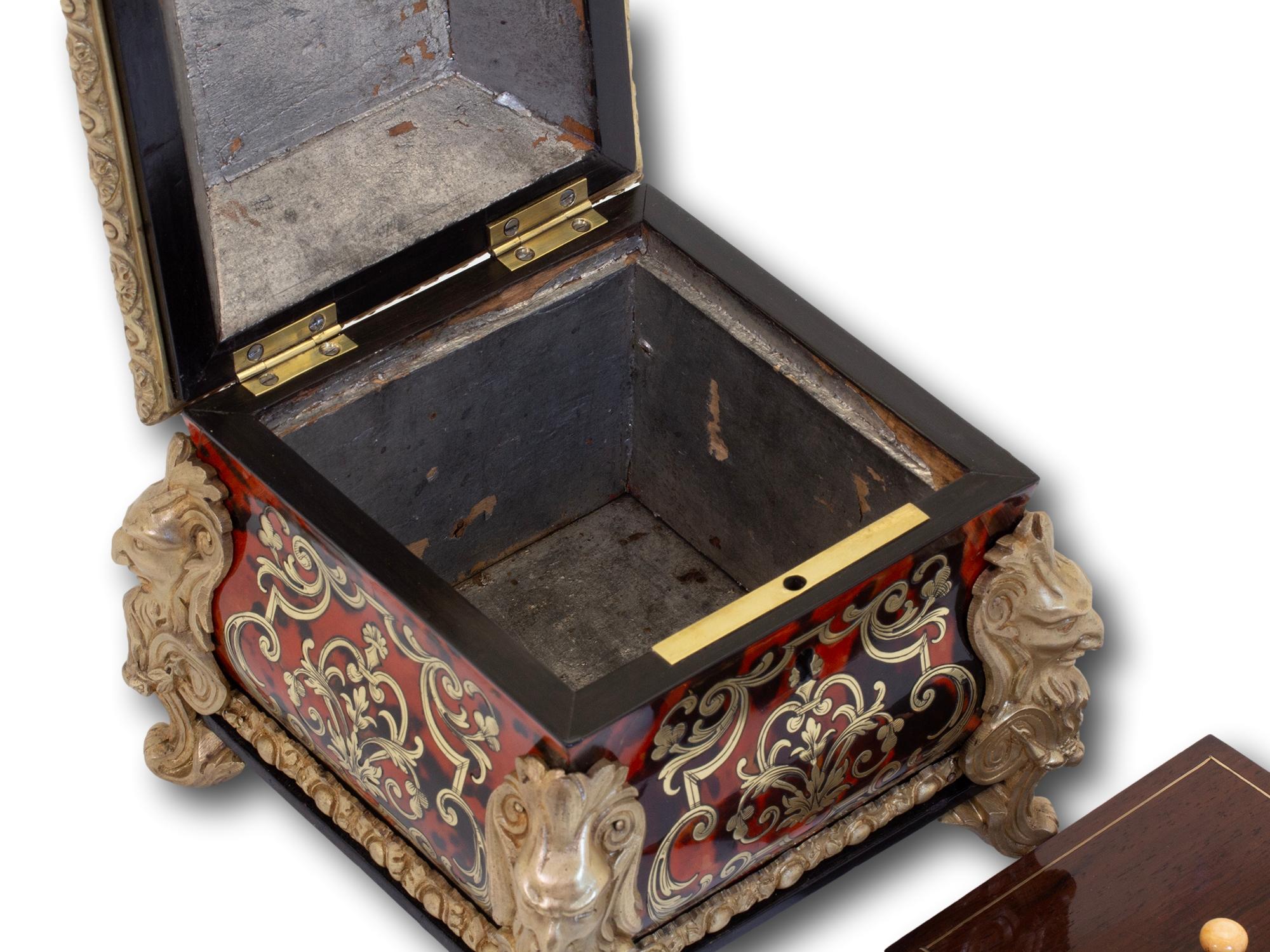 Caja de té francesa Napoleón III Boulle en venta 12