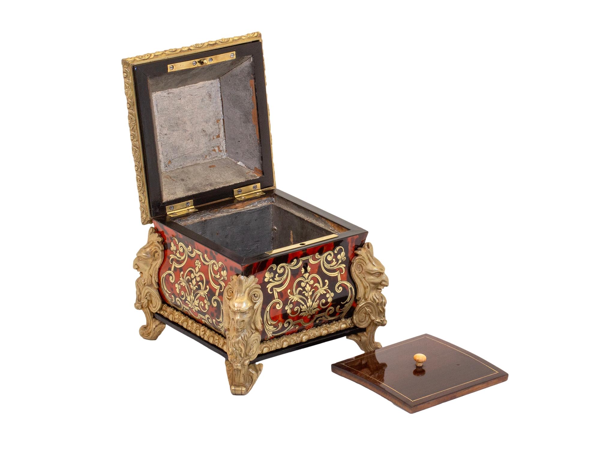 Caja de té francesa Napoleón III Boulle en venta 13