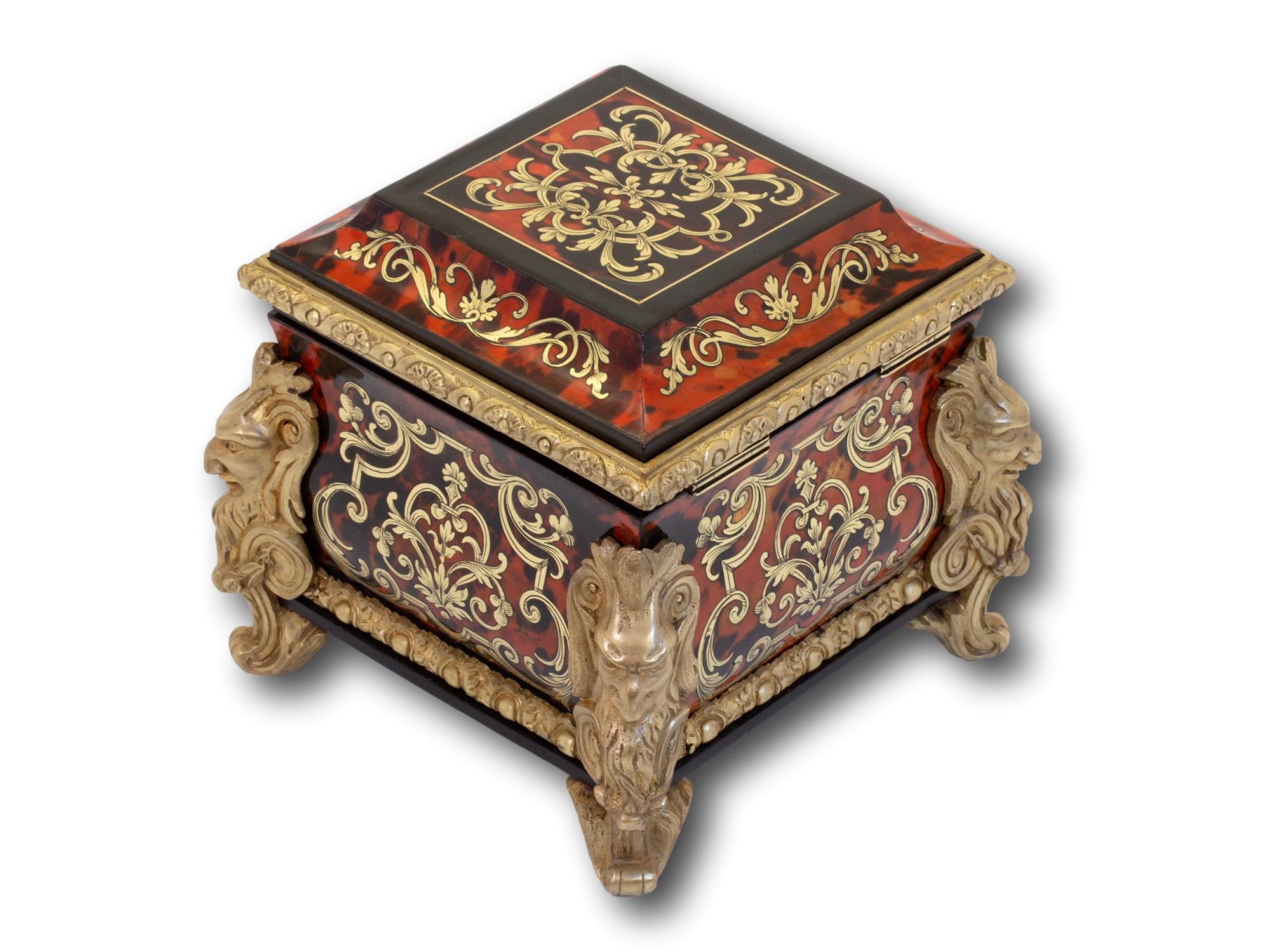 Caja de té francesa Napoleón III Boulle en Bueno estado para la venta en Northampton, GB