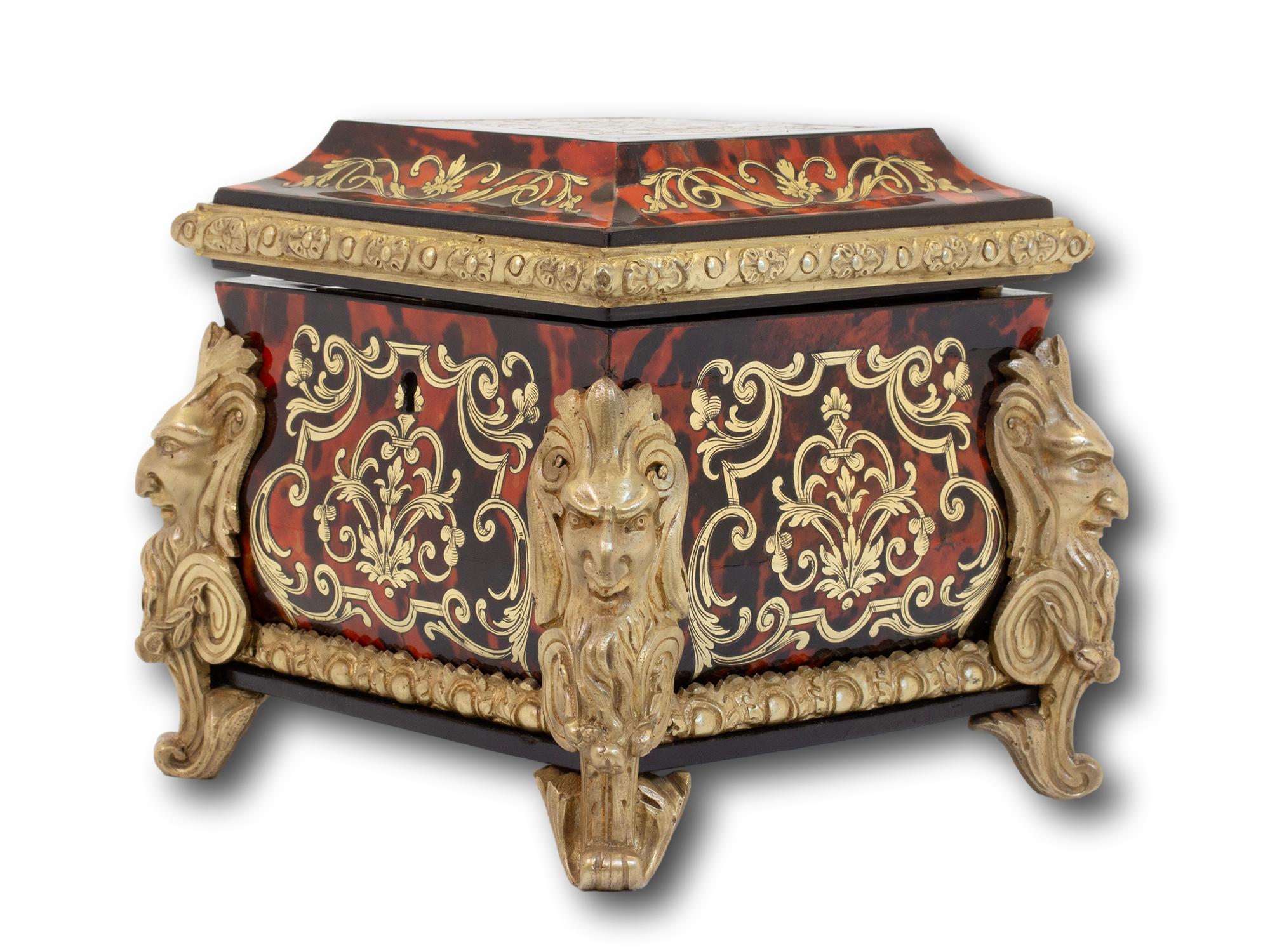 Caja de té francesa Napoleón III Boulle Bronce en venta