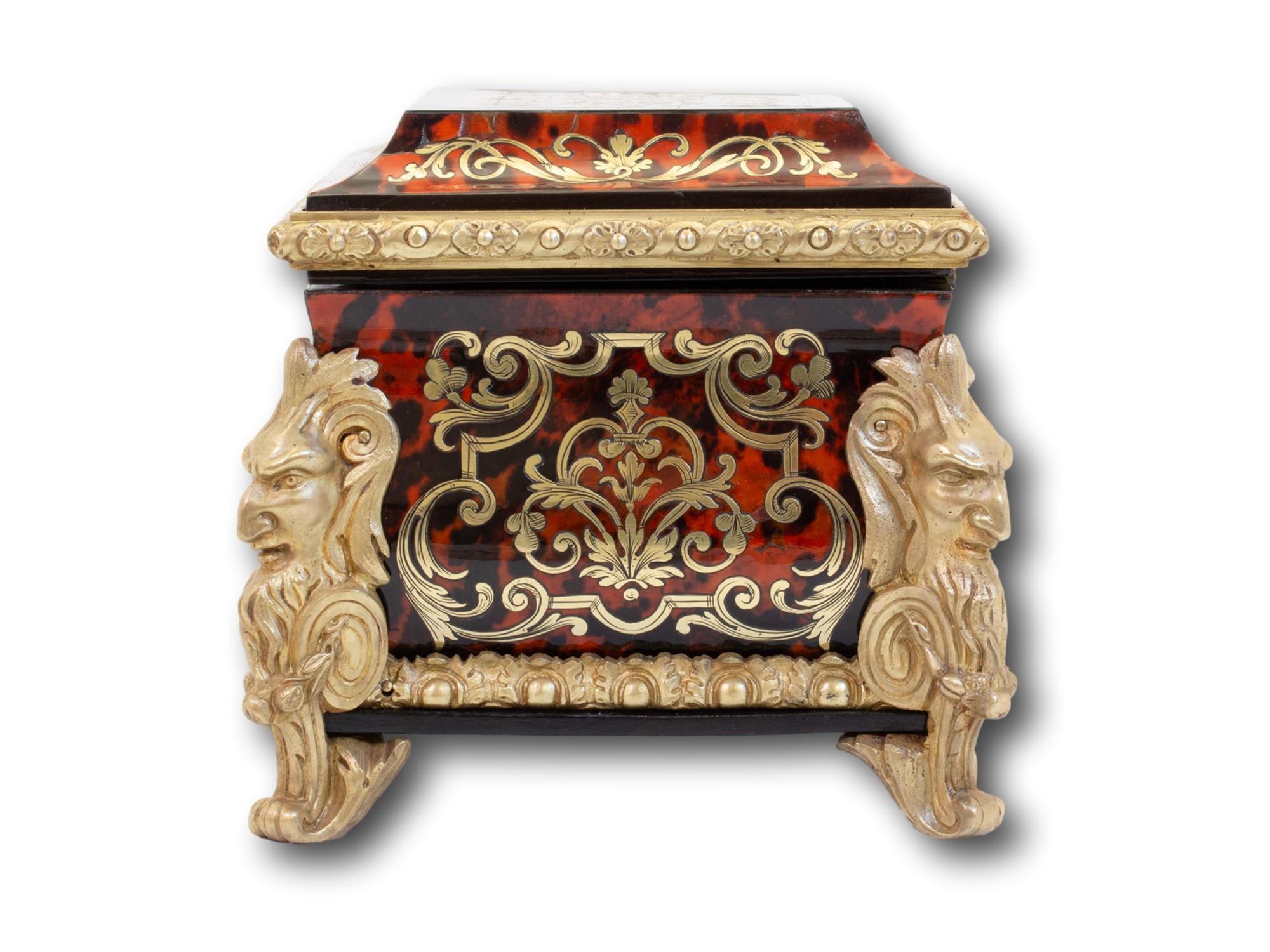 Caja de té francesa Napoleón III Boulle en venta 1