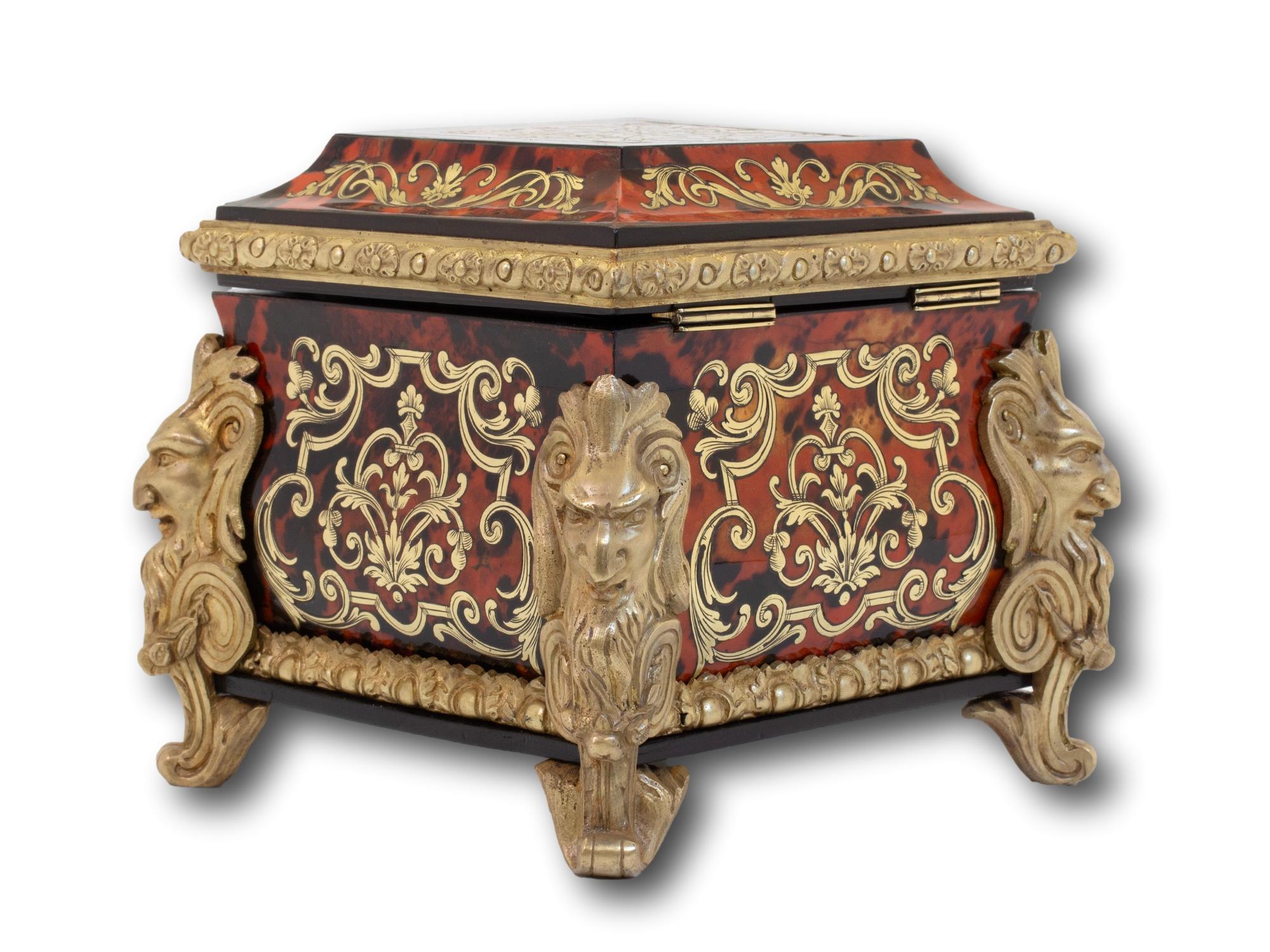 Caja de té francesa Napoleón III Boulle en venta 2