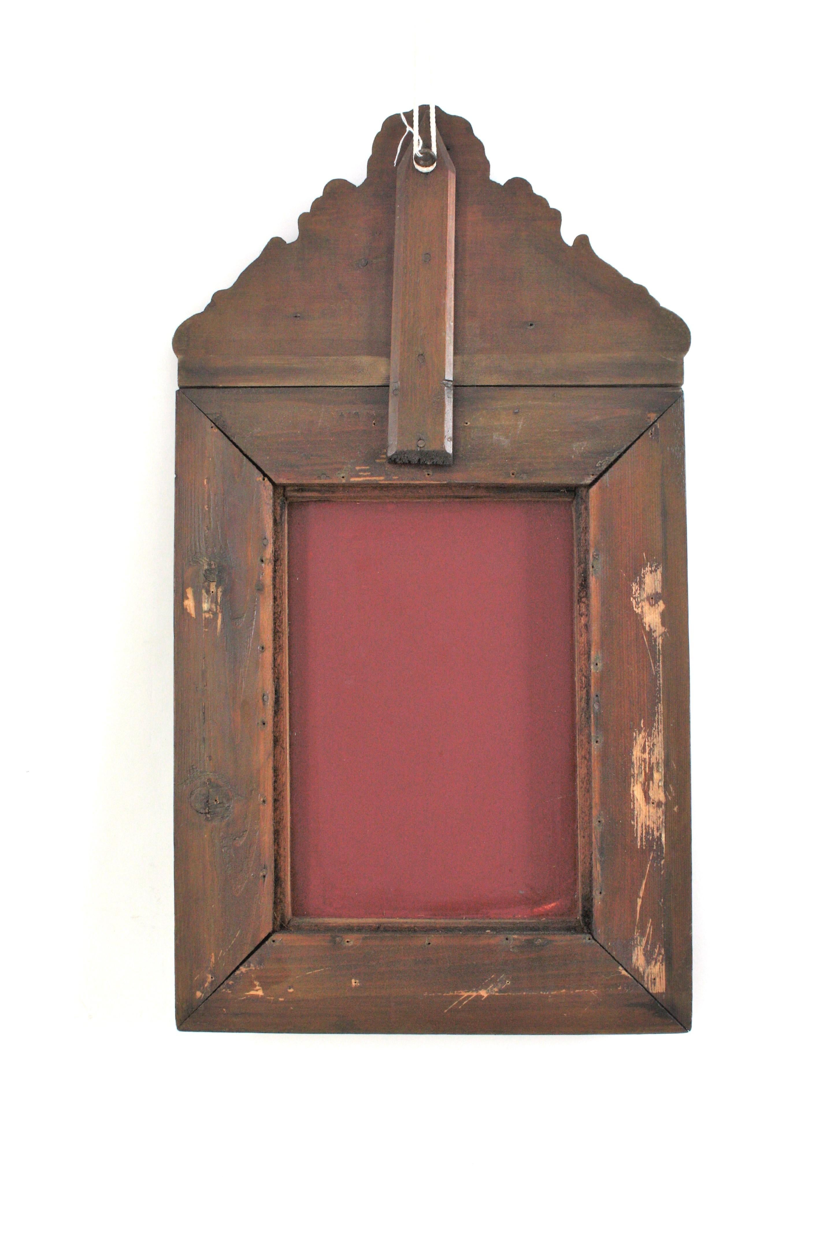 French Napoleon III Brass Repousse Mirror with Beveled Glass For Sale 7