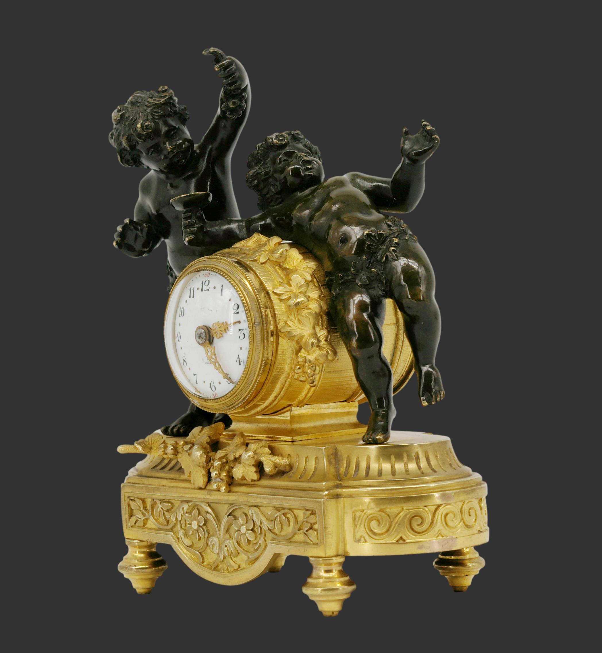Horloge en bronze Bacchus Putti de Napoléon III, années 1870 en vente 4