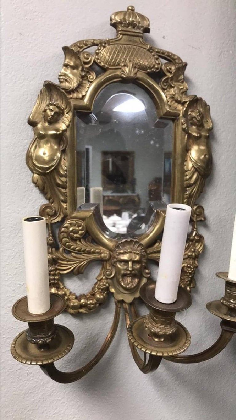 French Napoleon III Bronze Wall Sconces For Sale at 1stDibs