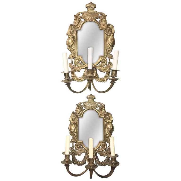 French Napoleon III Bronze Wall Sconces For Sale at 1stDibs