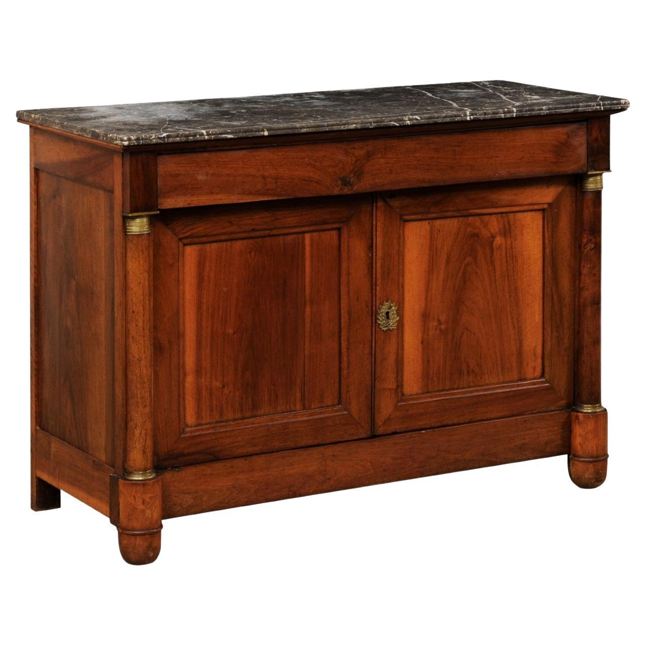 French Napoleon III Buffet Cabinet with Its Original Marble Top, circa 1820 For Sale