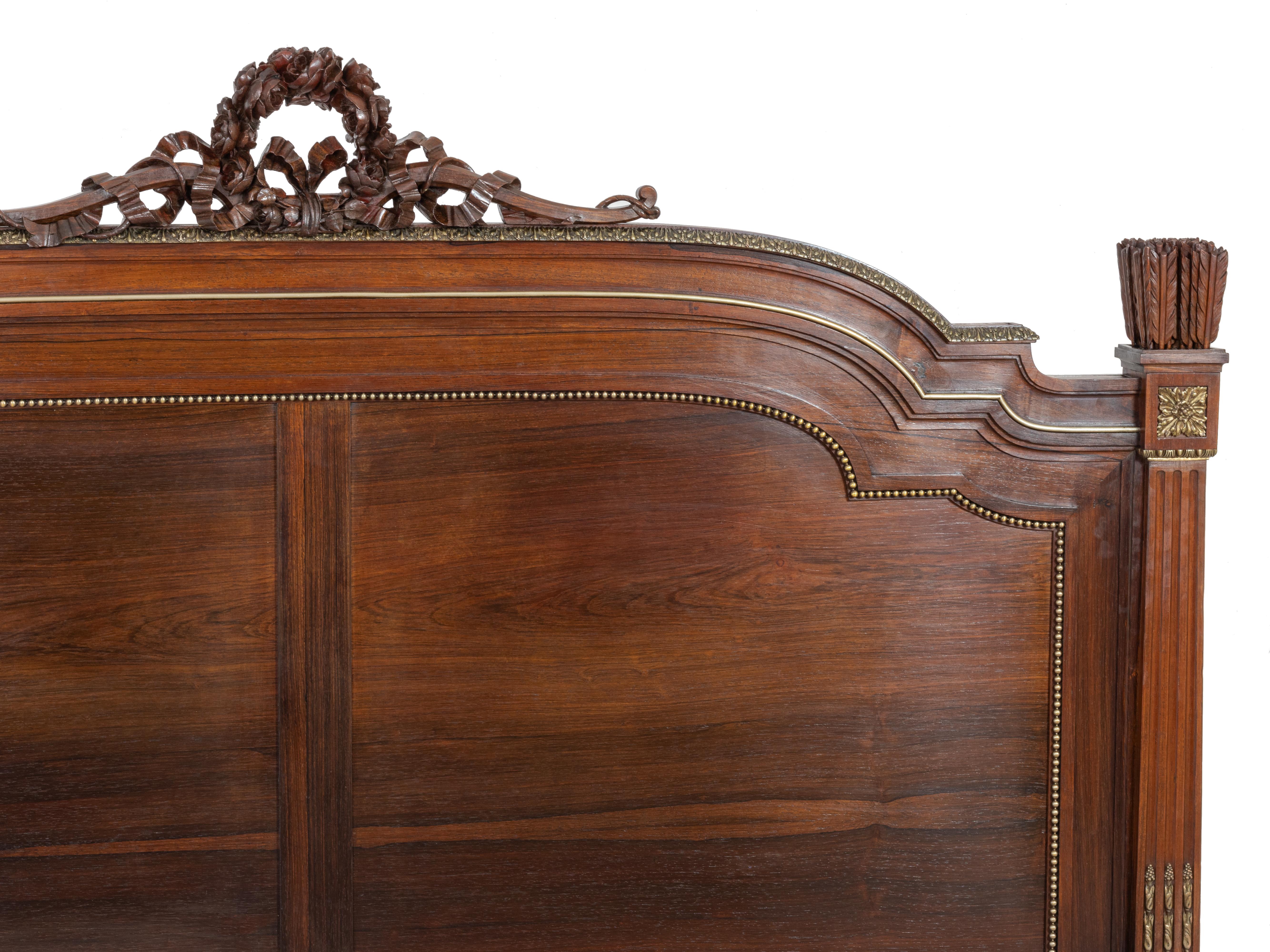 French Napoleon III Hand Carved Large Bed For Sale 9