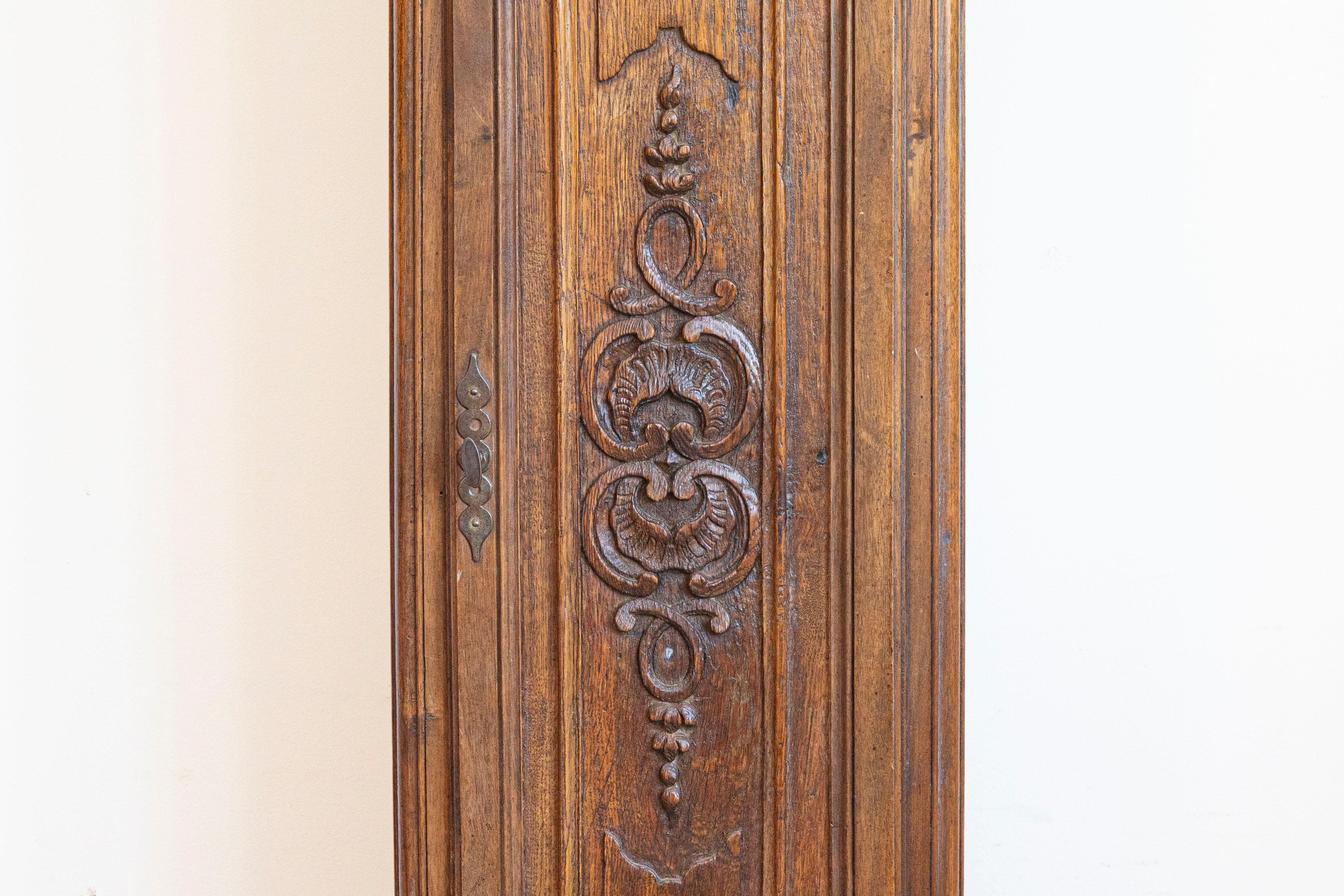 French Napoléon III Carved Walnut Long Case Clock with Brass Farming Scene In Good Condition For Sale In Atlanta, GA