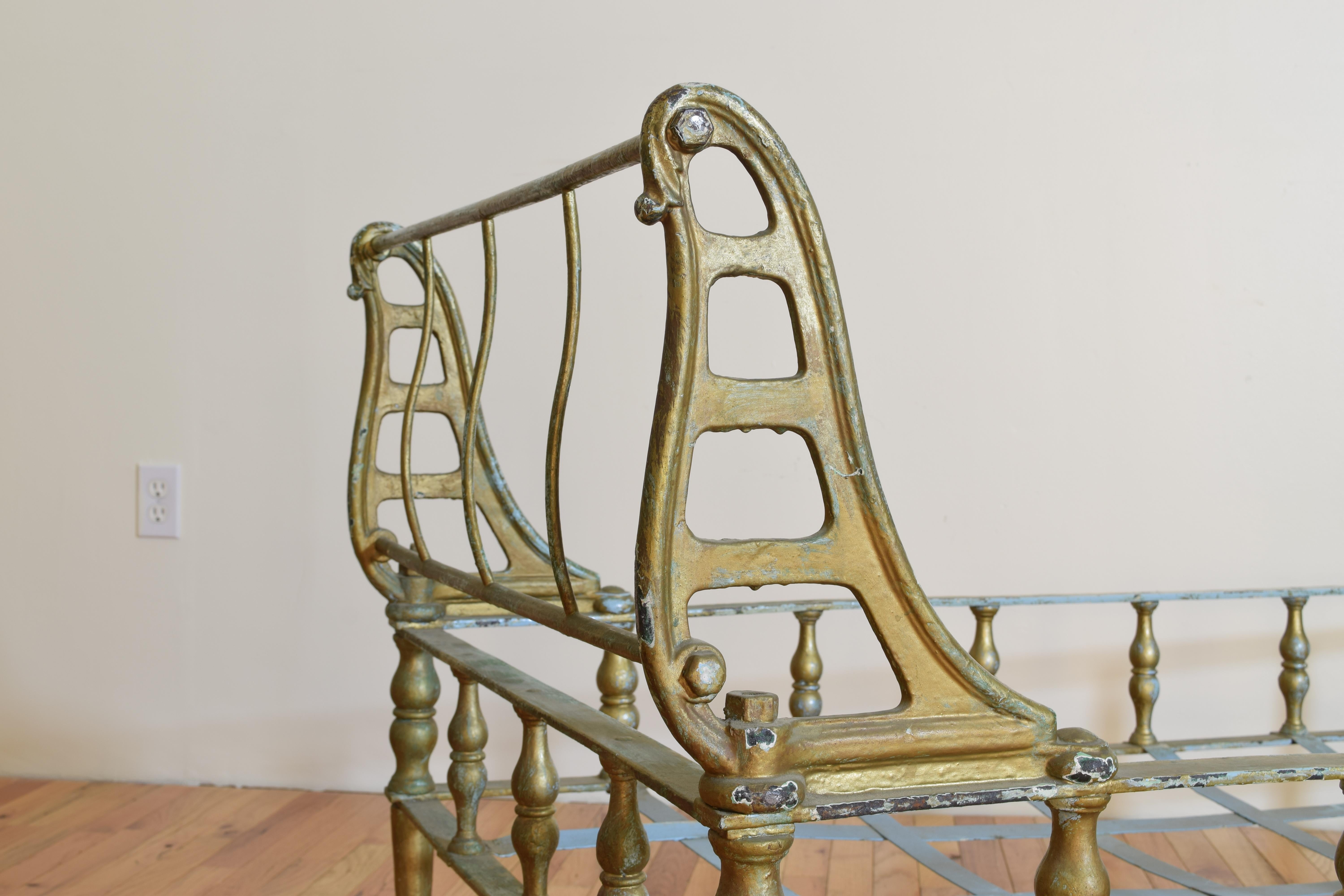 French Napoleon III Cast Iron and Painted Sleigh Daybed 5