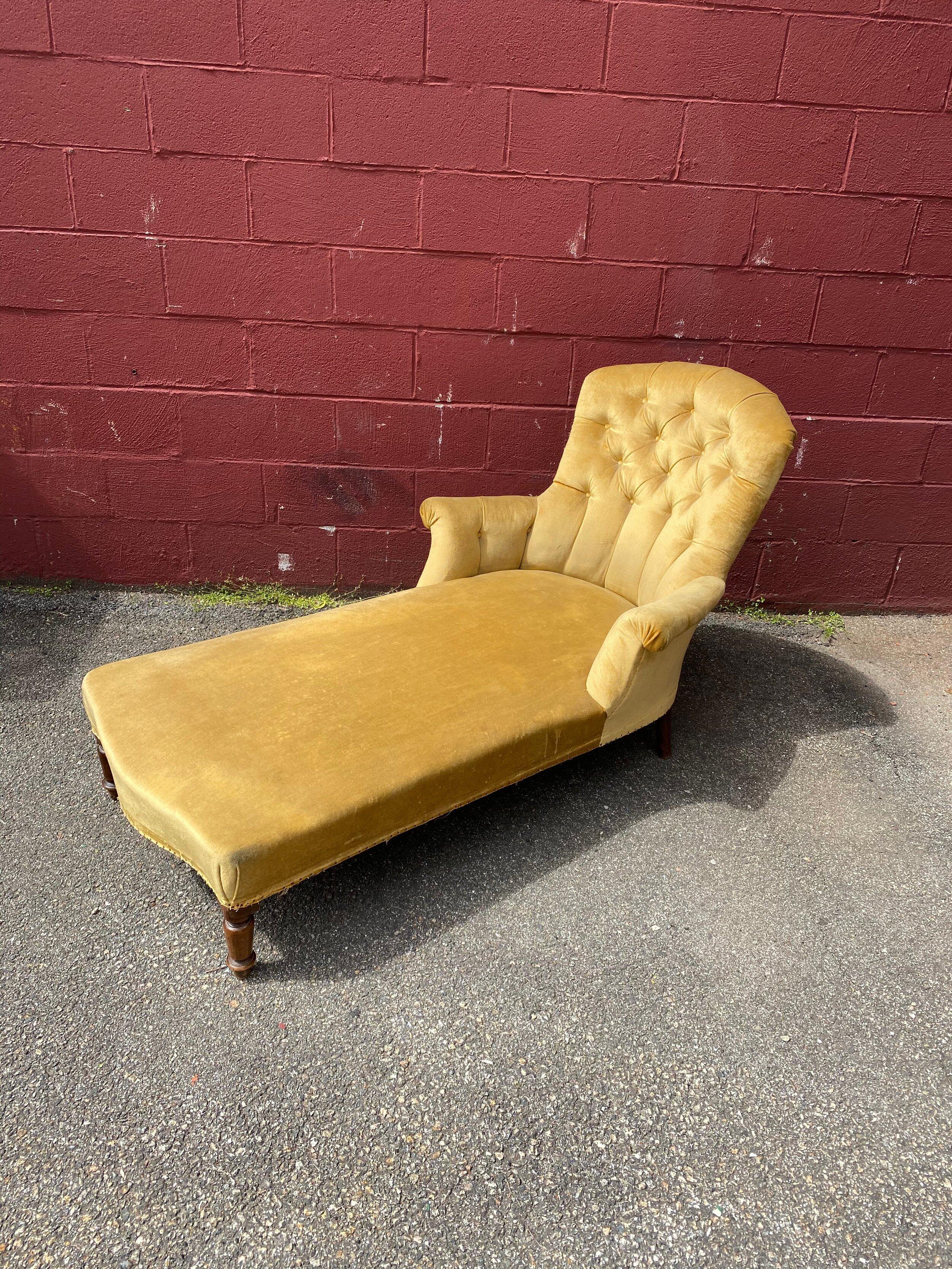 gold velvet chaise lounge