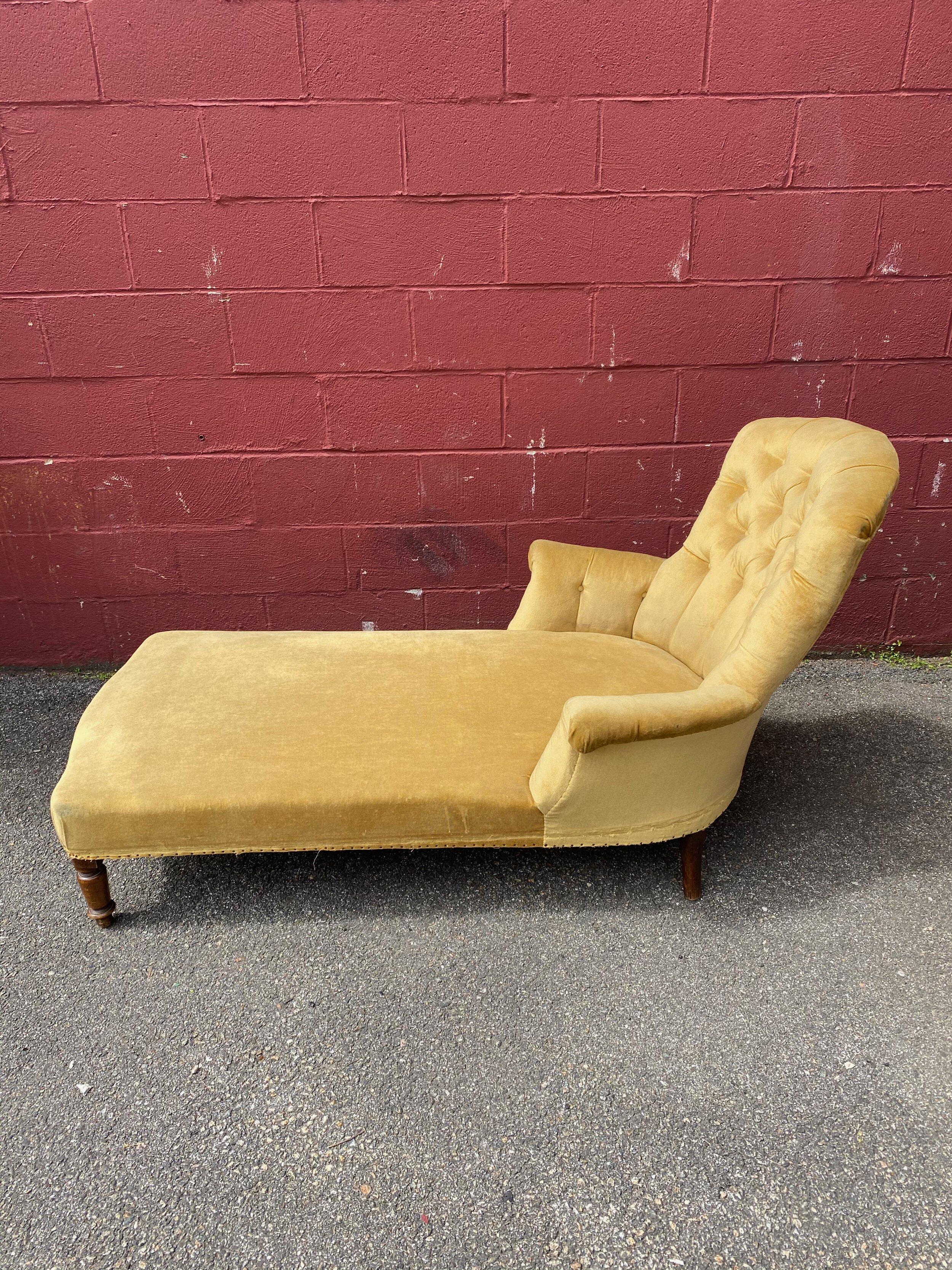 yellow chaise lounge