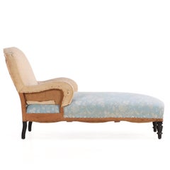 French Napoleon III Chaise Longue with Turned Legs, C. 1860