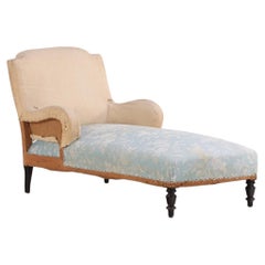 French Napoleon III Chaise Longue with Turned Legs, C. 1860