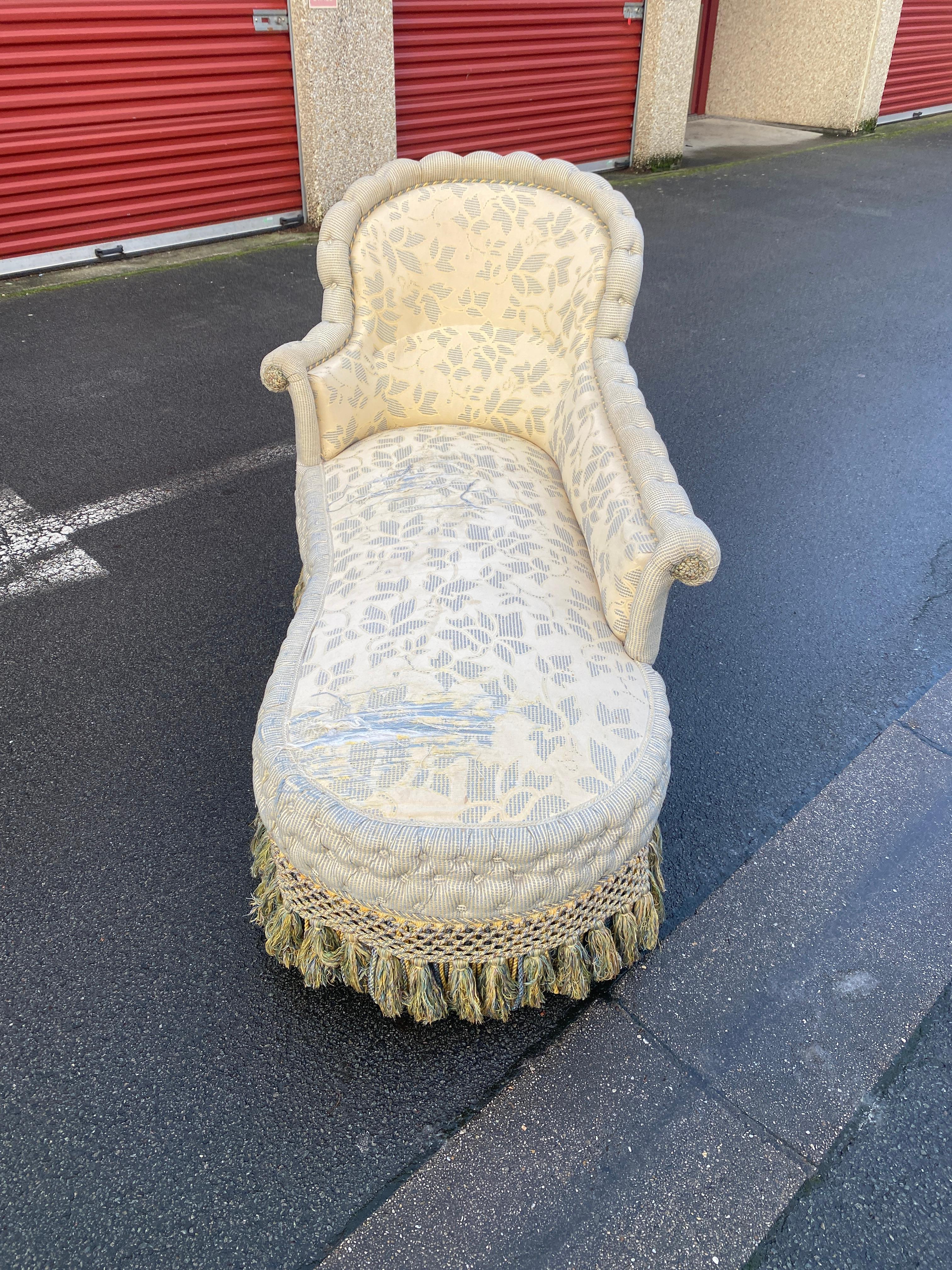 Annerito Chaise Longue francese Napoleone III XIX eme in vendita