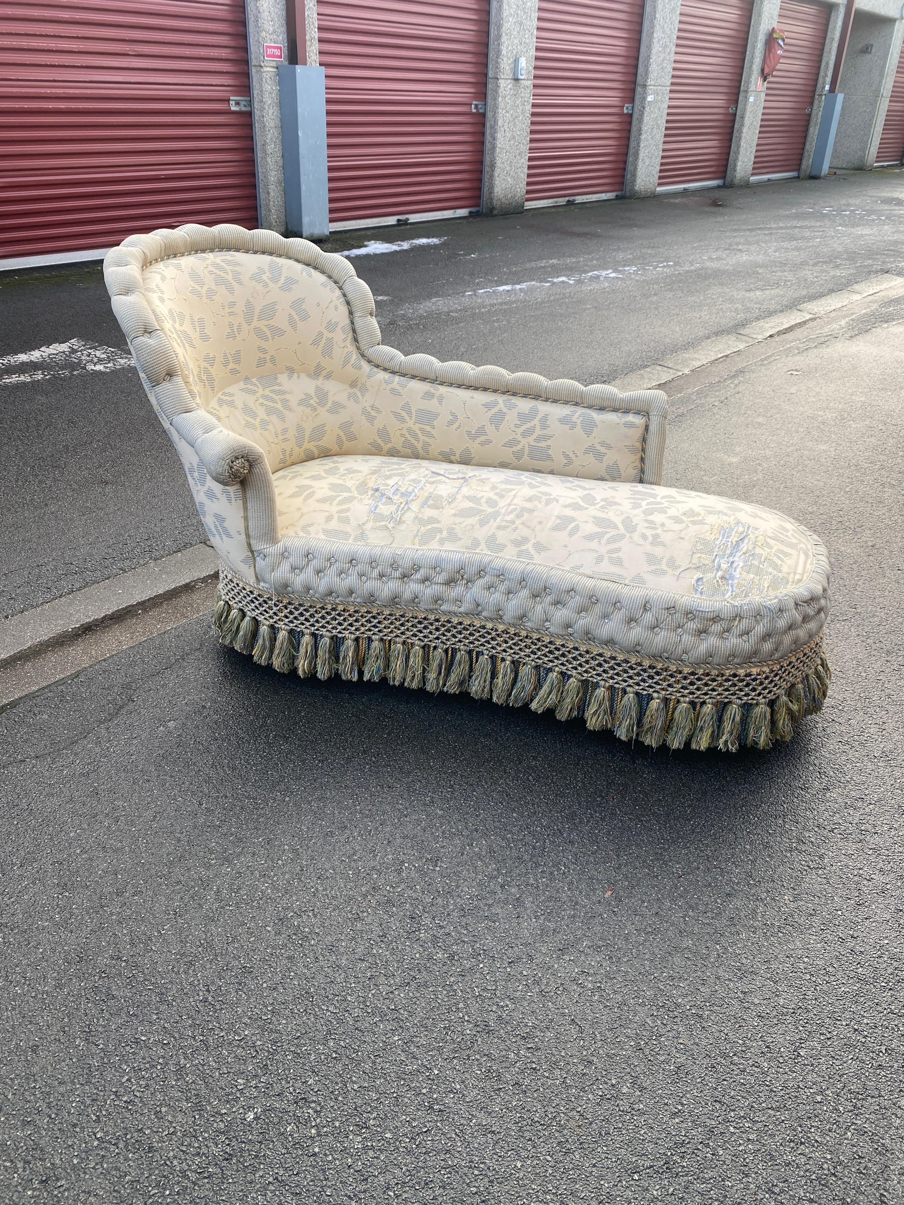 Tappezzeria Chaise Longue francese Napoleone III XIX eme in vendita