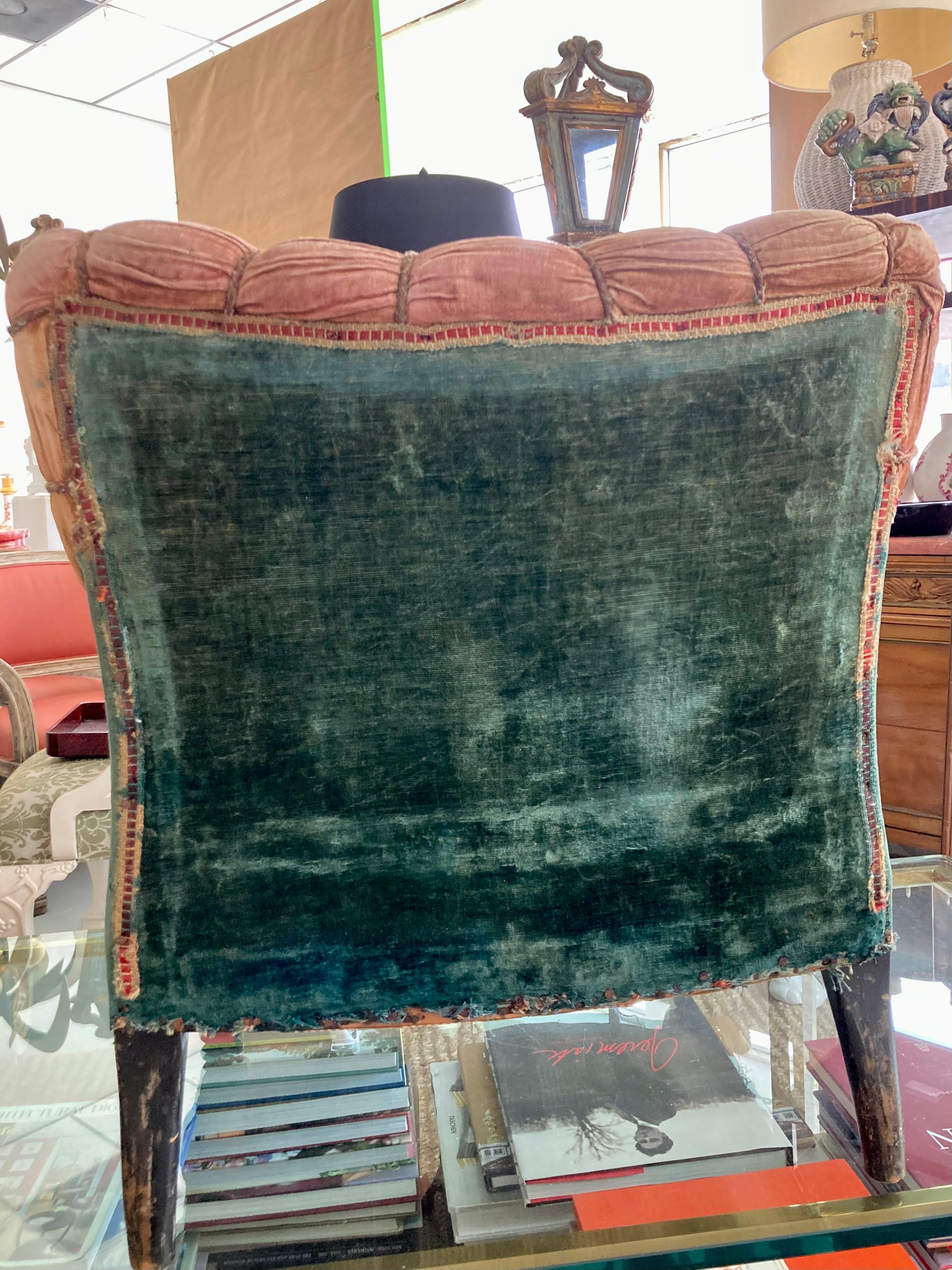 19th Century French Napoleon III Club Chair in Original Textiles For Sale