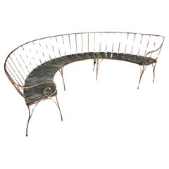 Used French Napoleon III Demi Lune Garden Bench