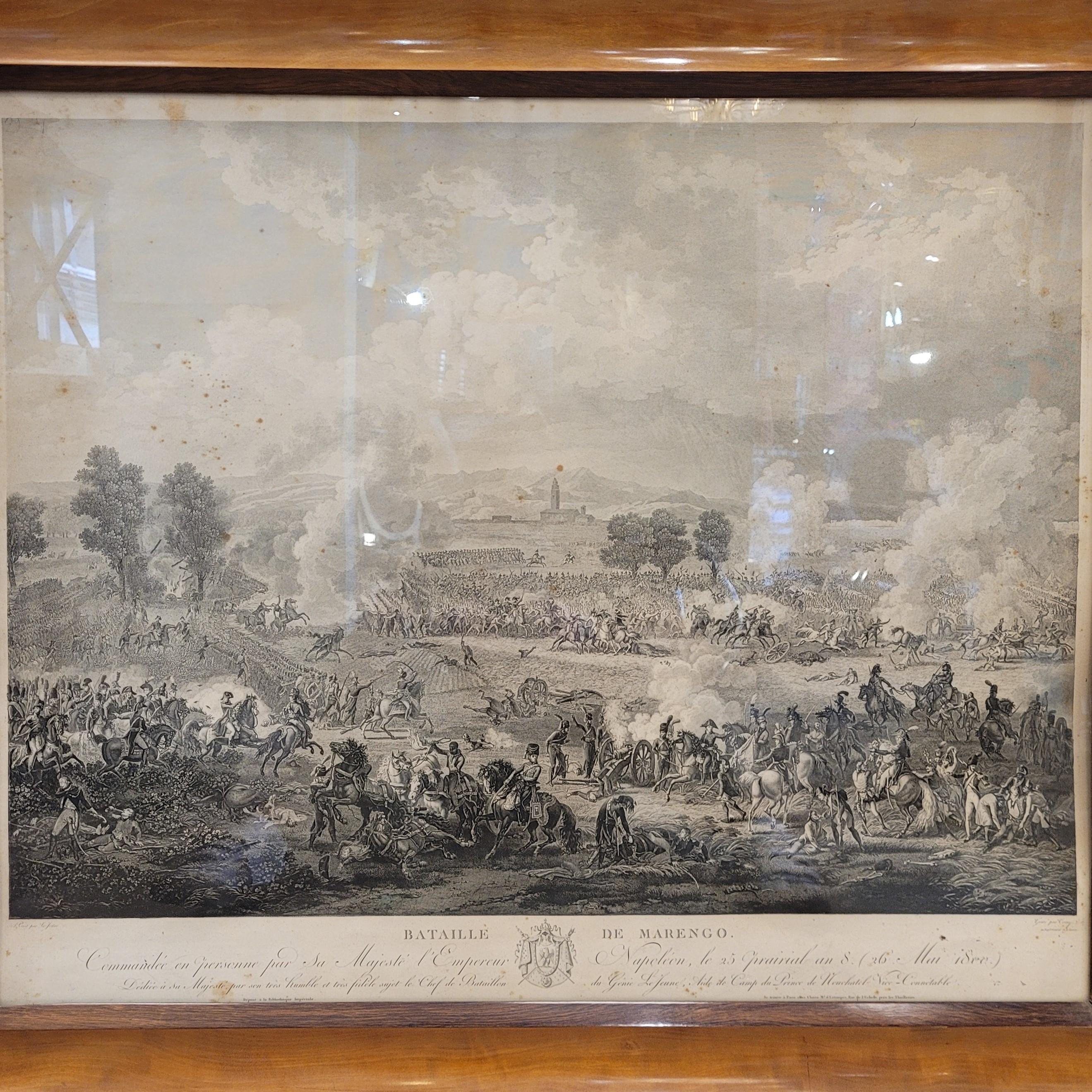 Hand-Crafted French Napoleon III Engraving “Battle of Marengo” by Jacques-Joseph Coiny For Sale