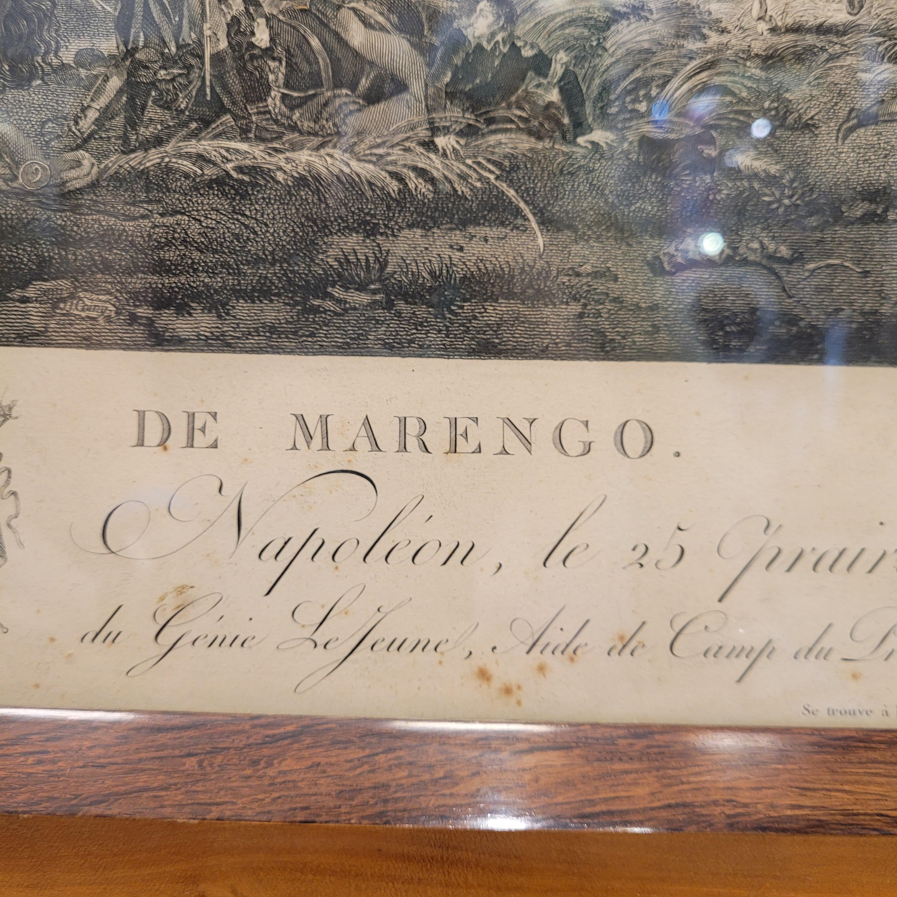 Fruitwood French Napoleon III Engraving “Battle of Marengo” by Jacques-Joseph Coiny For Sale