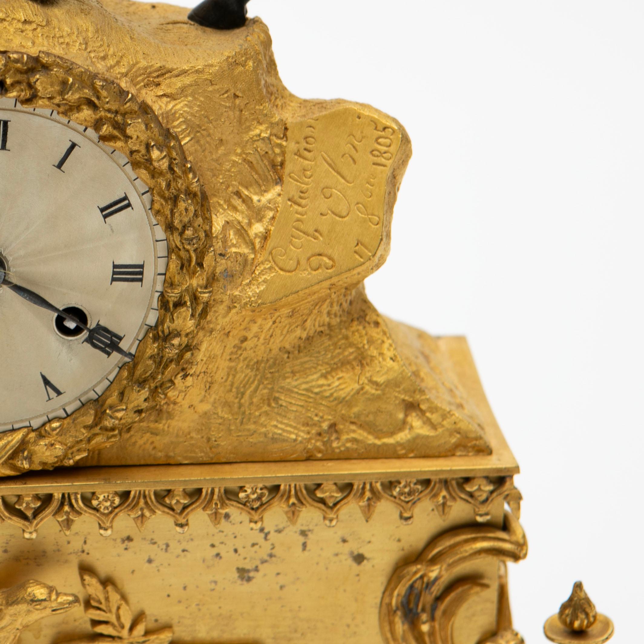 19th Century French Napoleon III Equestrian Gilt Bronze Mantel Clock