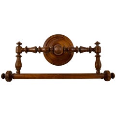 French Napoleon III Era Turned Fruitwood Ciel De Lit, 22" Bed Canopy, Towel Rod