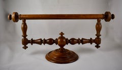 French Napoleon III Era Turned Fruitwood Ciel De Lit, 22" Bed Canopy, Towel Rod