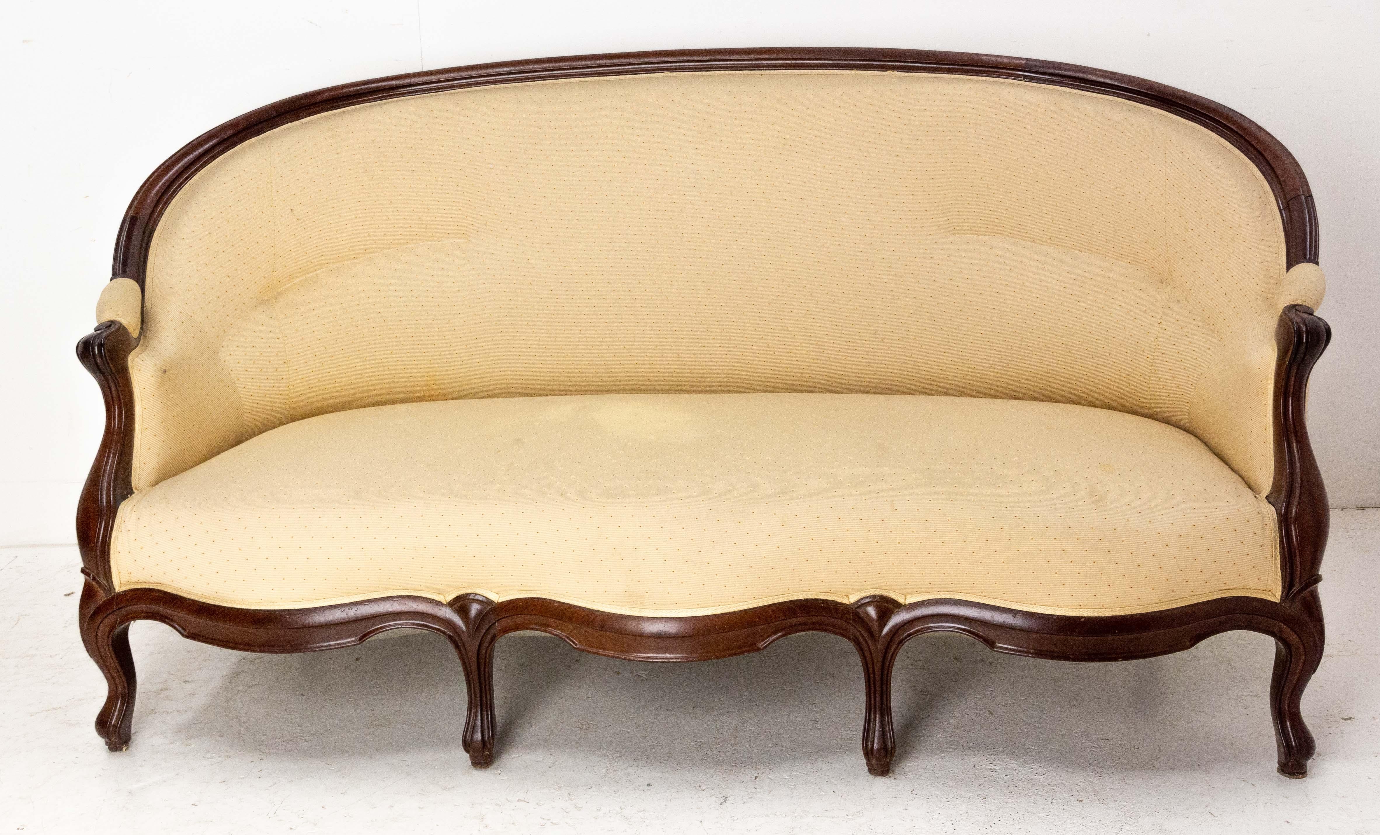 Elegant Napoleon III exotic wood banquette or sofa.
France circa 1890,
The upholstery is good and the fabric has to be changed.
Good antique condition. 

Shipping:
L171 P83 H90 cm 32 Kg




