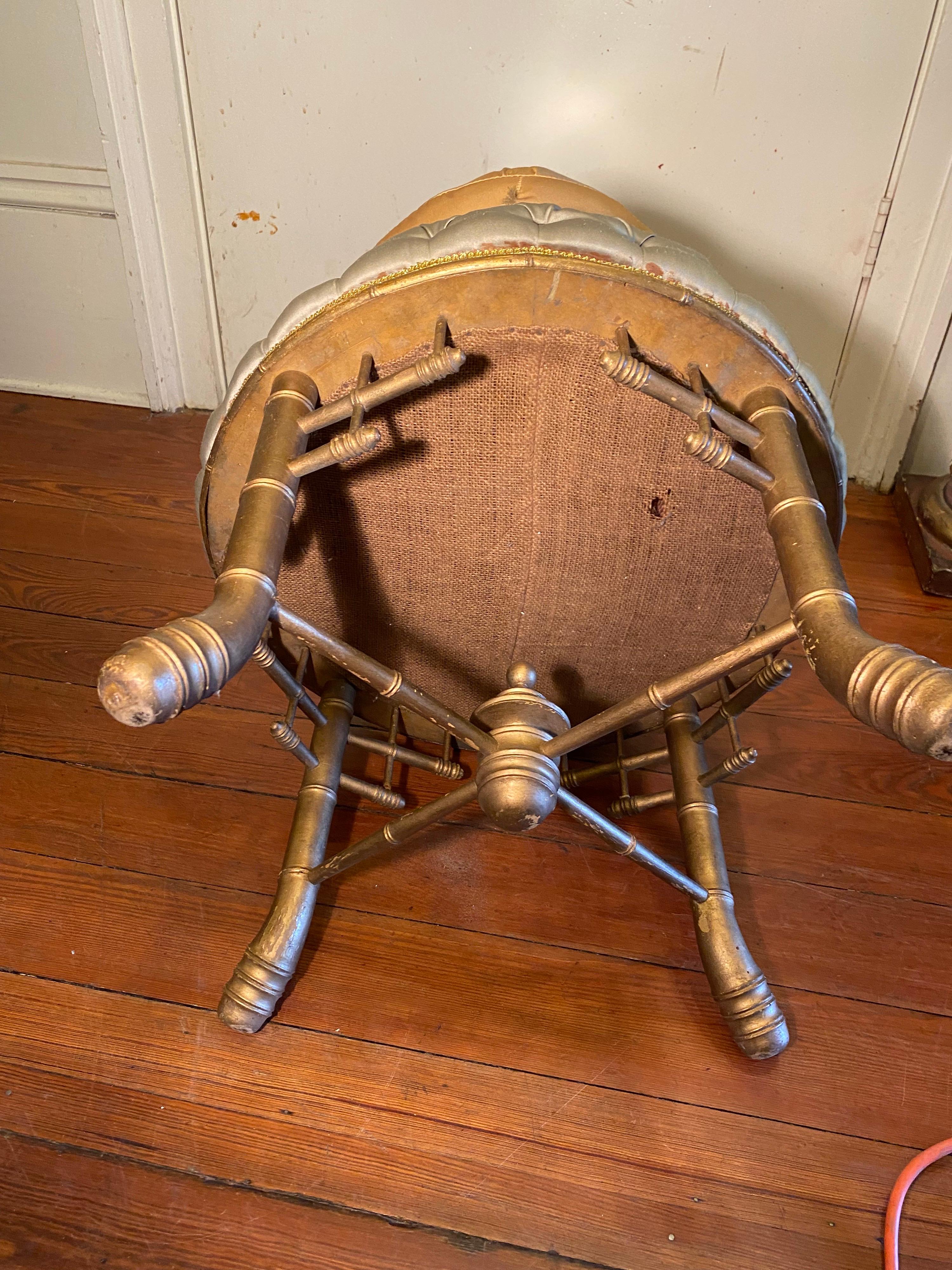 French Napoleon III FauxBamboo Tabouret For Sale at 1stDibs