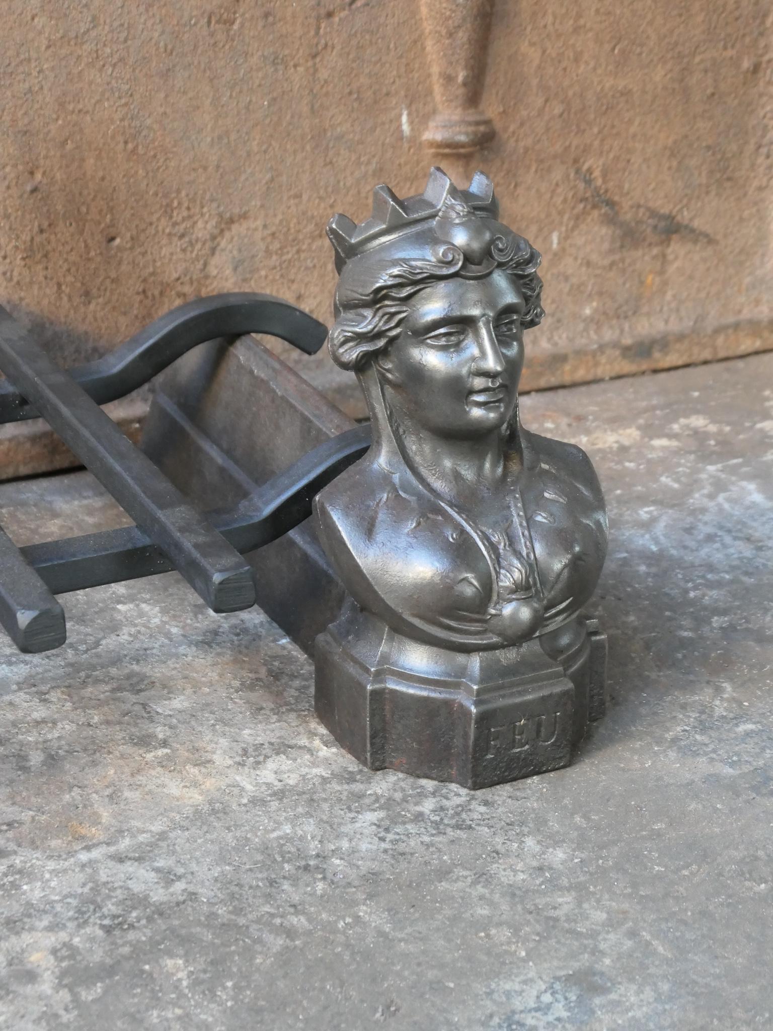 French Napoleon III 'Fire' Fireplace Grate, Fire Grate, 19th Century For Sale 5