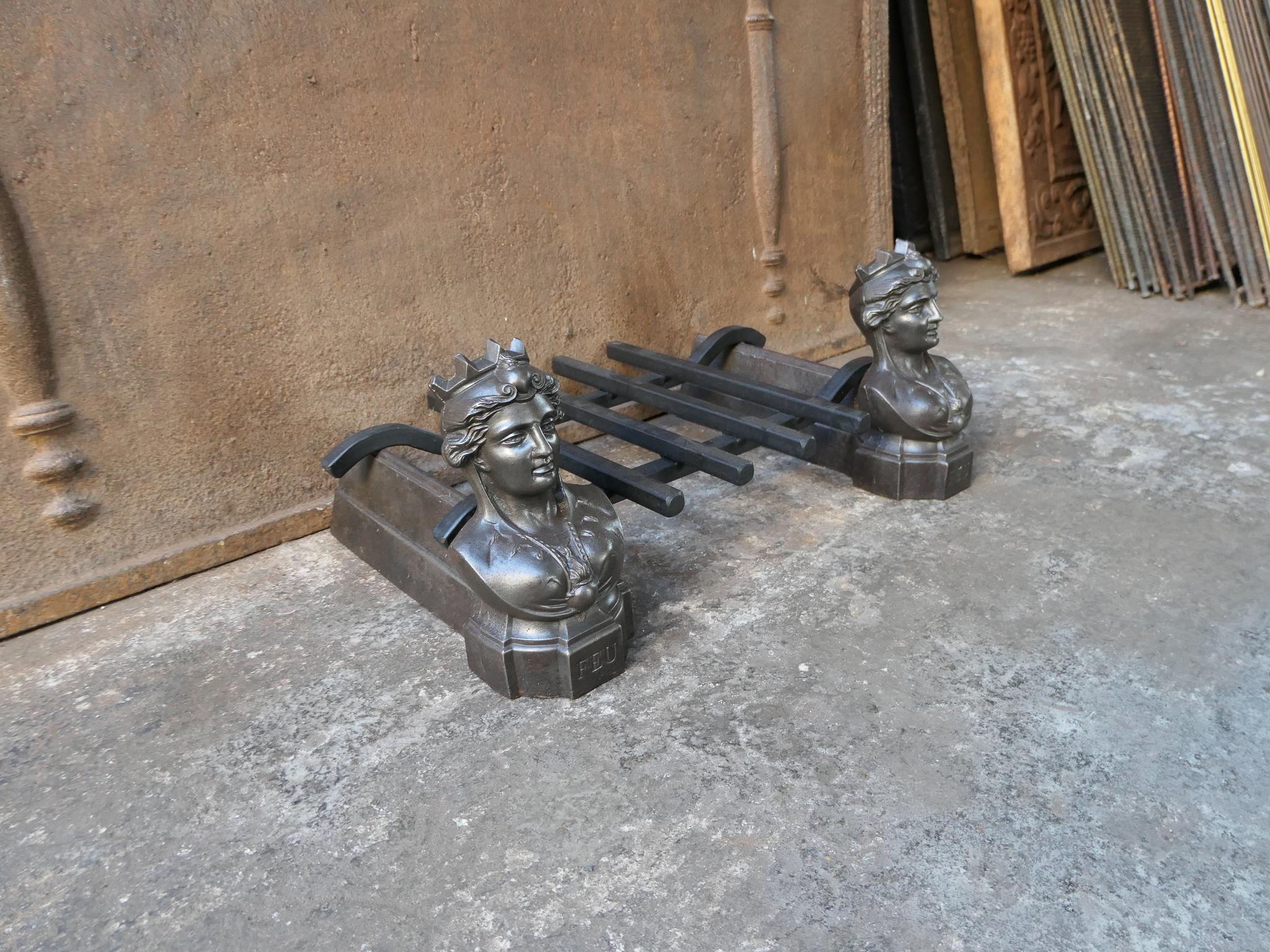 French Napoleon III 'Fire' Fireplace Grate, Fire Grate, 19th Century For Sale 7