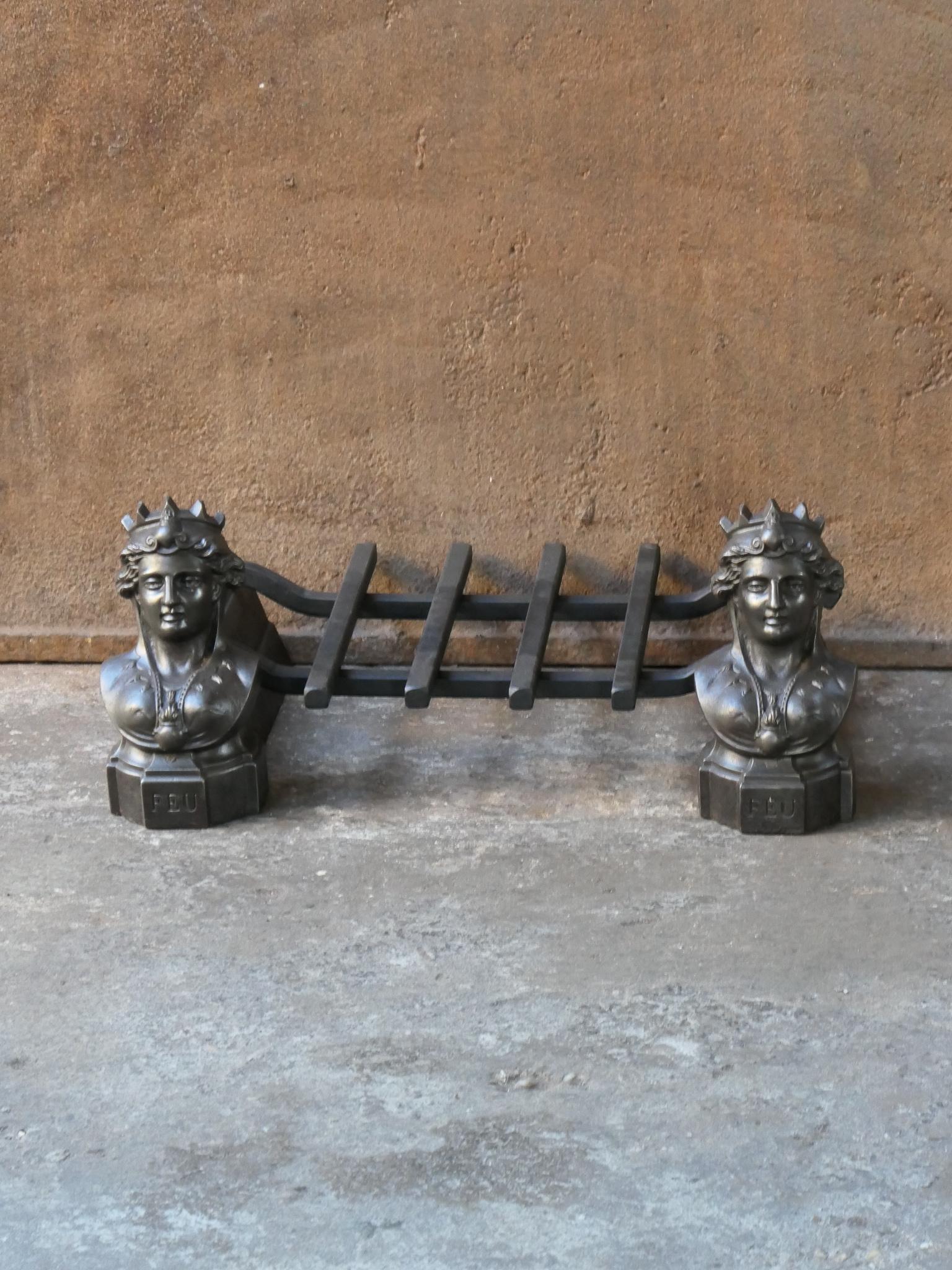 French Napoleon III 'Fire' Fireplace Grate, Fire Grate, 19th Century In Good Condition For Sale In Amerongen, NL