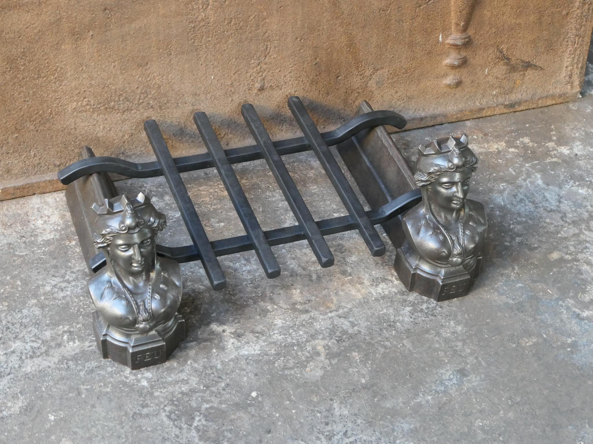 French Napoleon III 'Fire' Fireplace Grate, Fire Grate, 19th Century For Sale 3