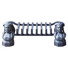 Antique French Napoleon III Fire Grate, Fireplace Grate, 19th Century