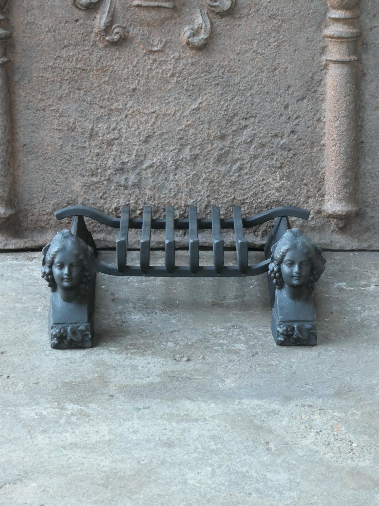Cast French Napoleon III Fire Grate, Fireplace Grate For Sale