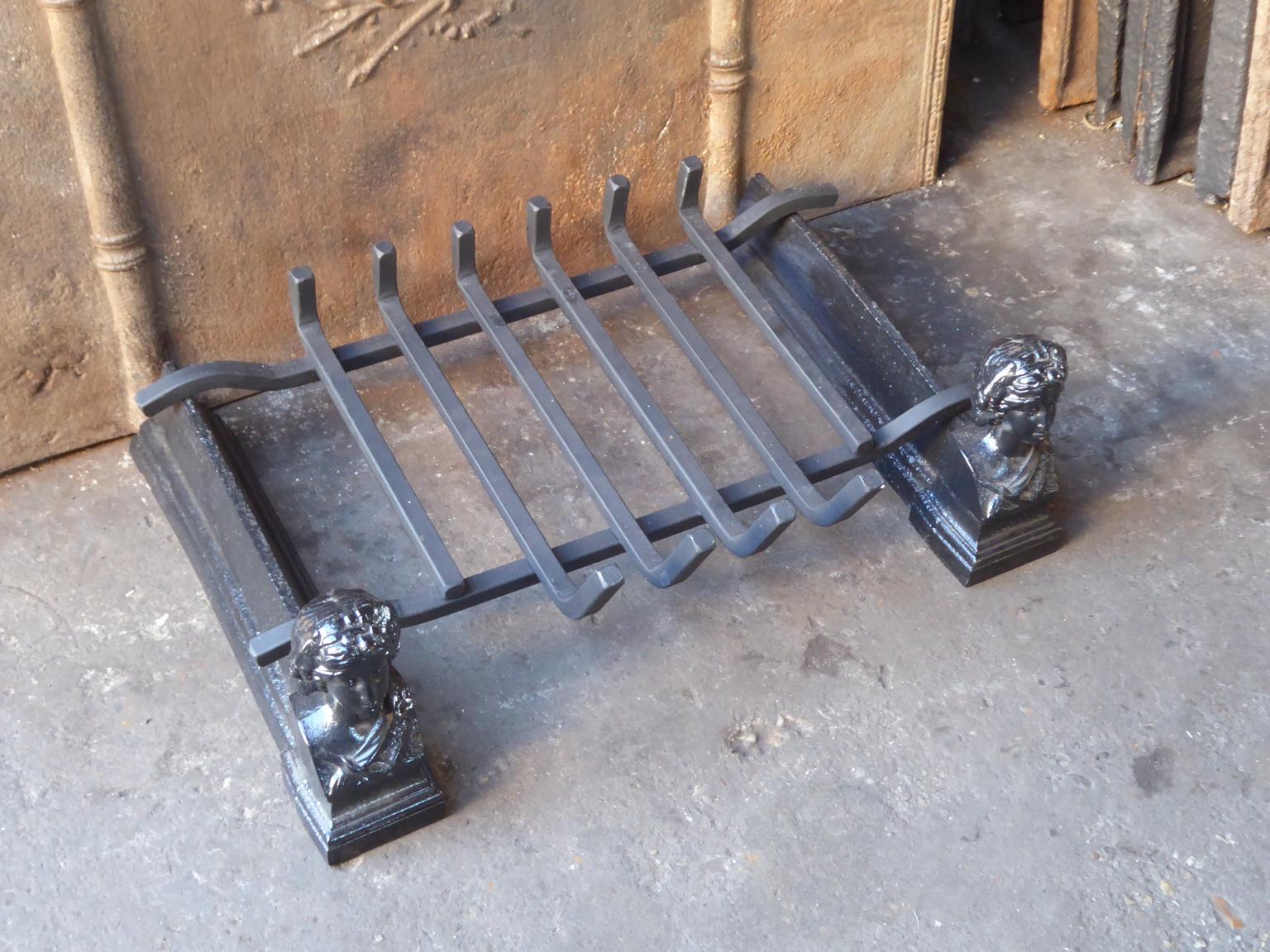 Iron French Napoleon III Fire Grate, Fireplace Grate