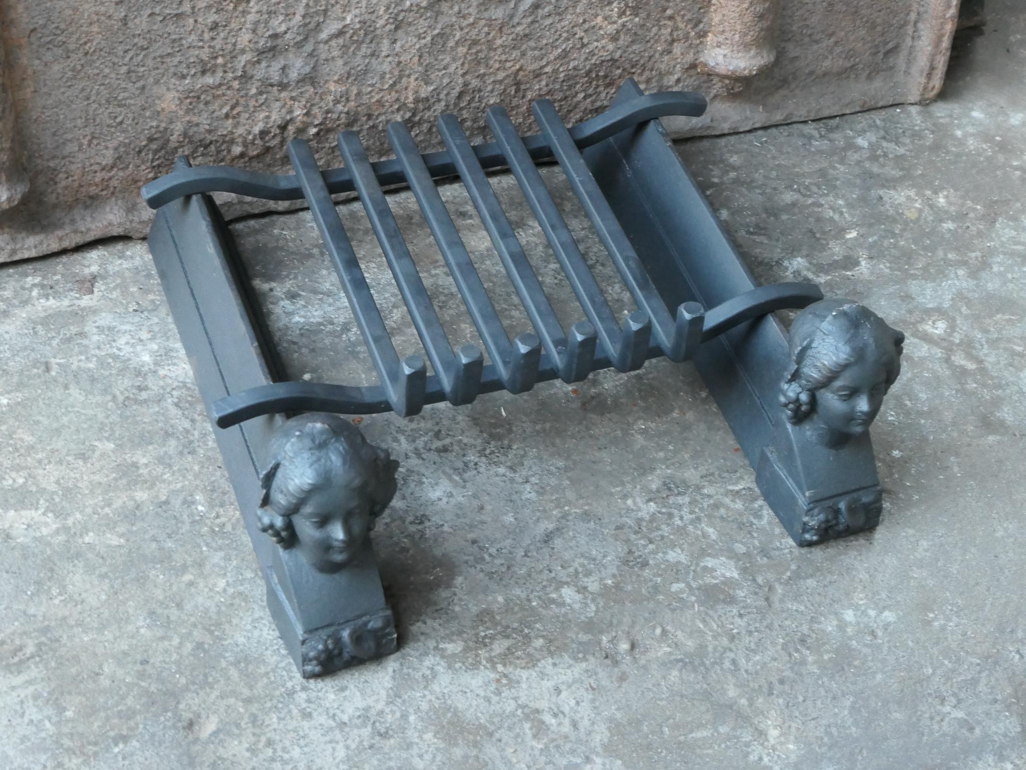 Iron French Napoleon III Fire Grate, Fireplace Grate For Sale