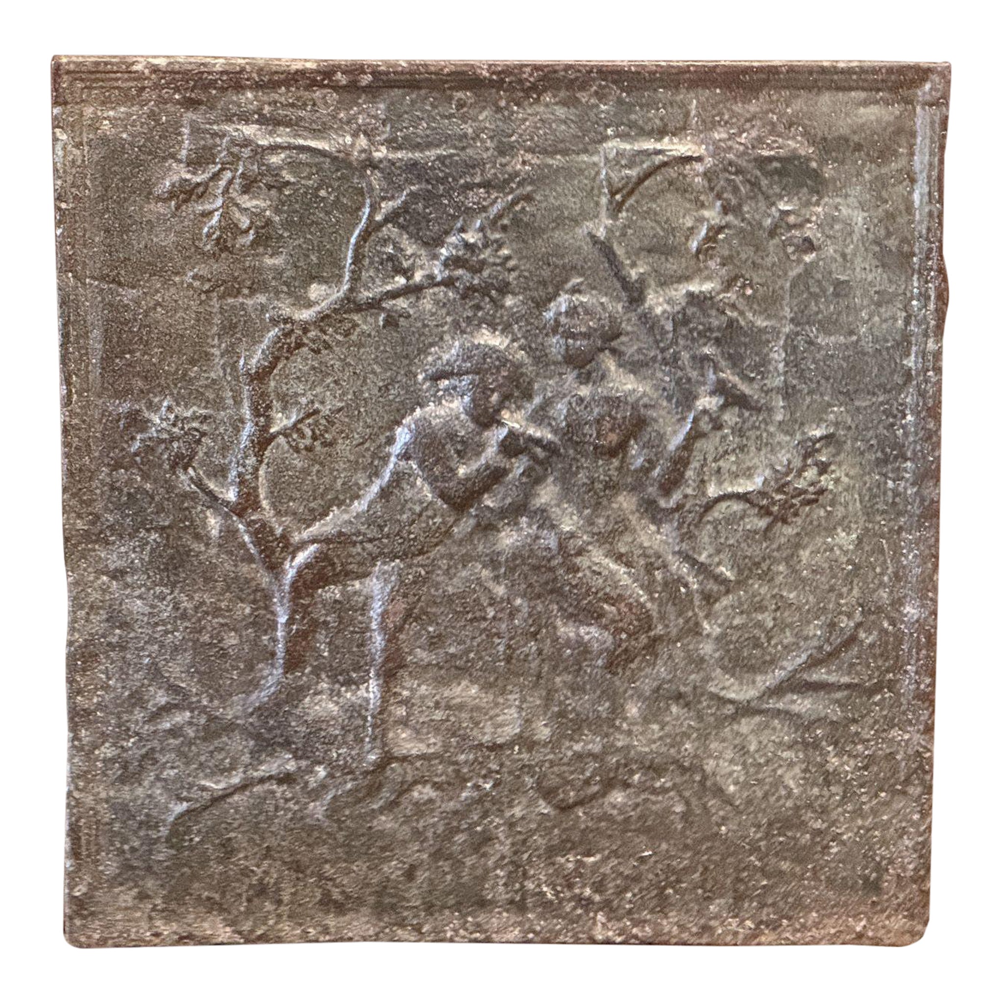 Französische Napoleon-III-Kaminrückwand / Aufkantung, 19.