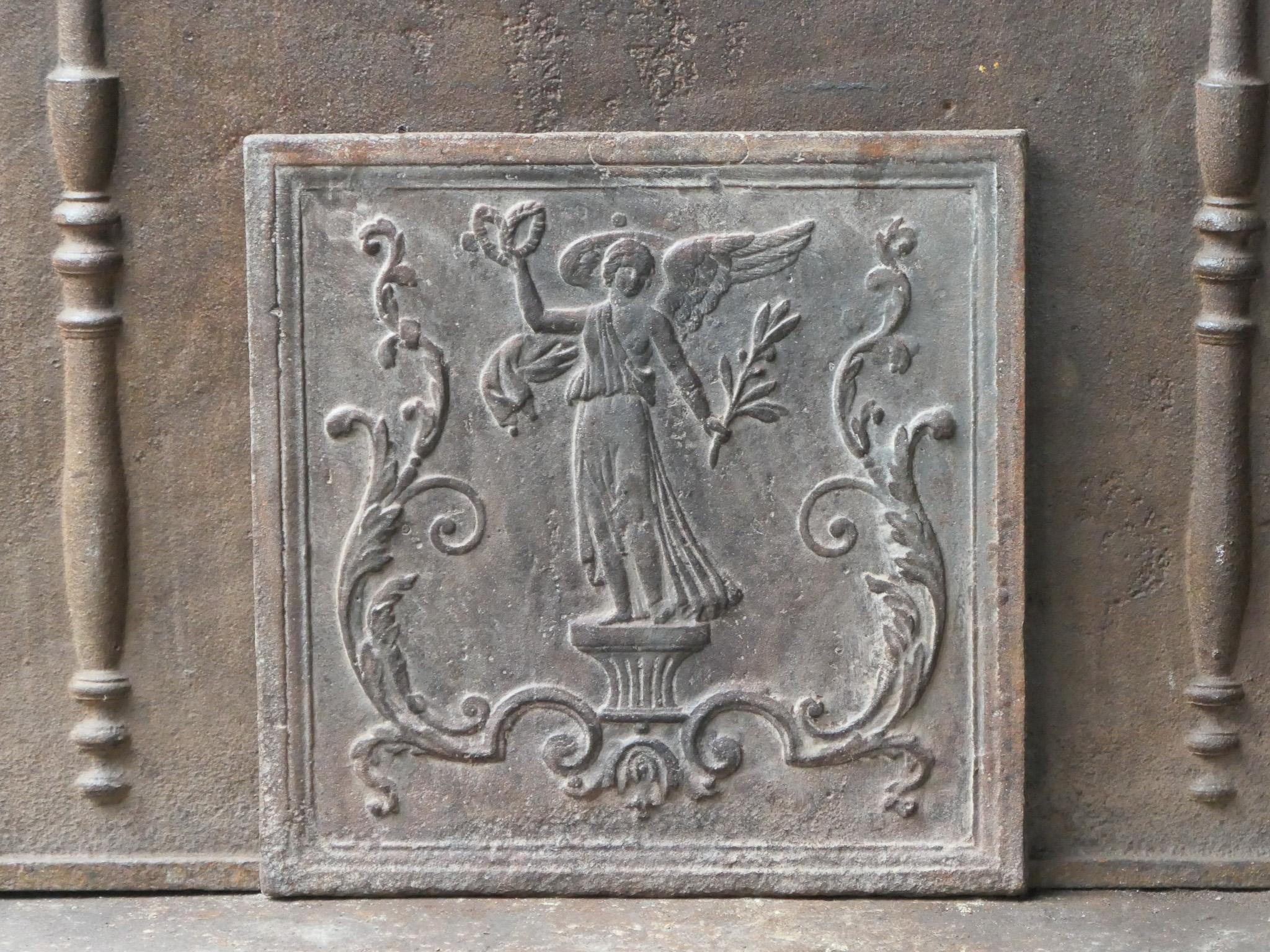 Iron French Napoleon III Fireback / Backsplash Depicting an 'Allegory of Peace' For Sale