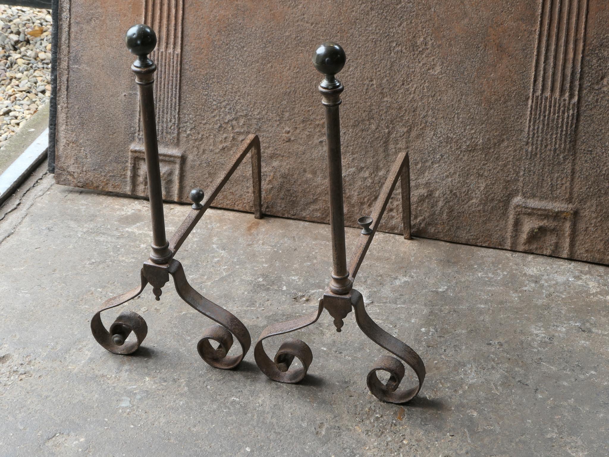 French Napoleon III Firedogs or Andirons, 19th Century For Sale 2