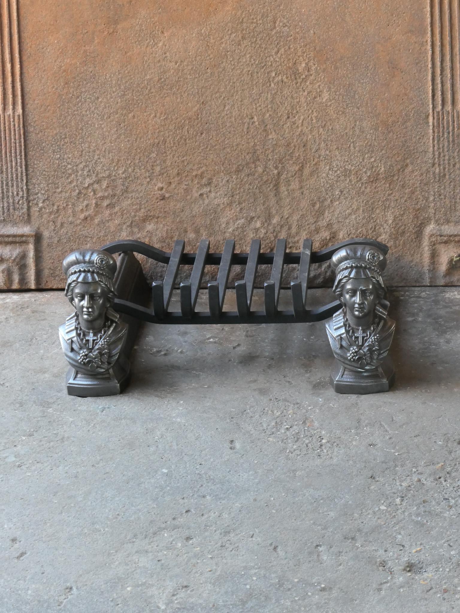 Cast French Napoleon III Fireplace Log Grate, 19th Century For Sale