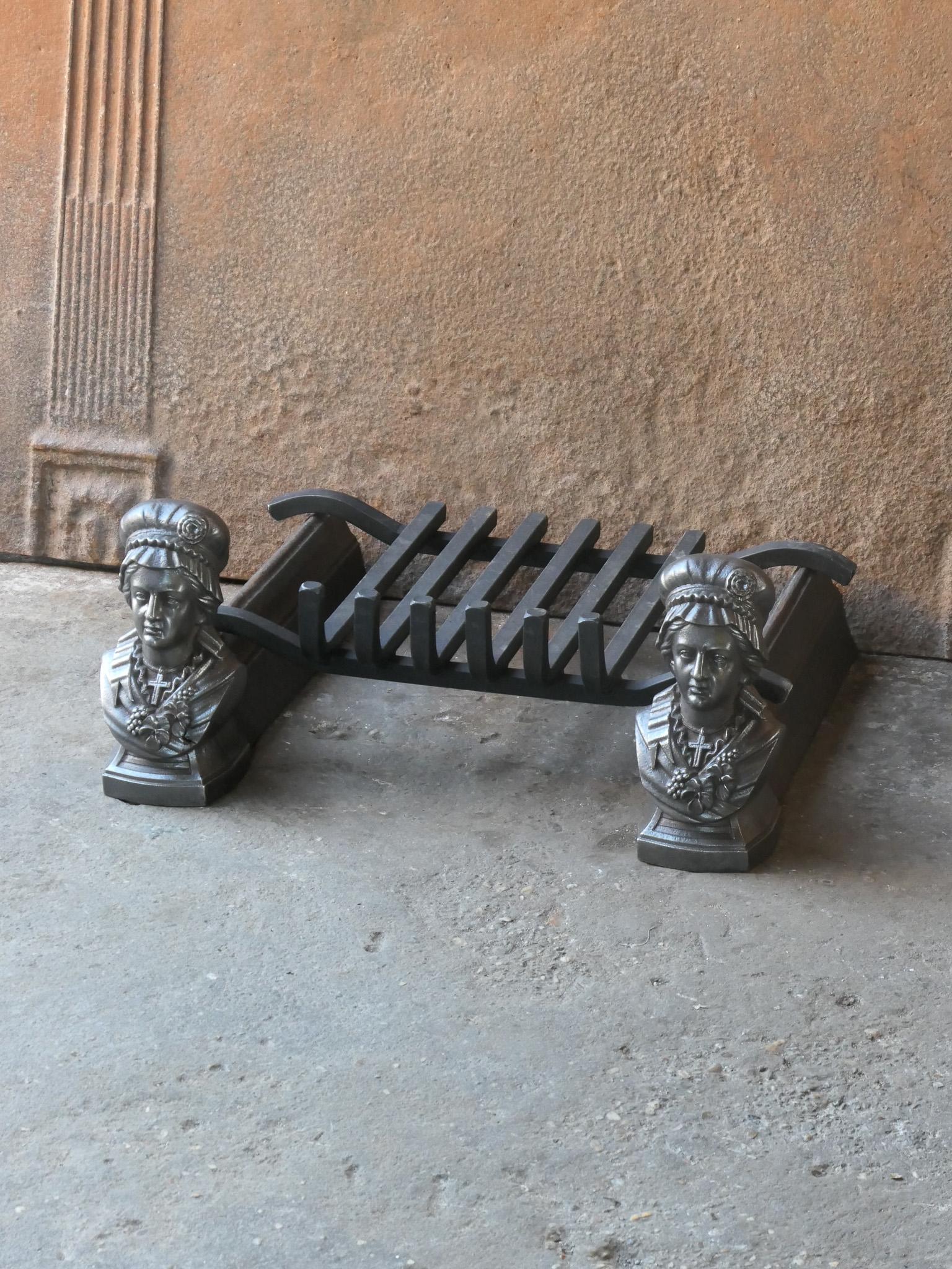 Steel French Napoleon III Fireplace Log Grate, 19th Century For Sale