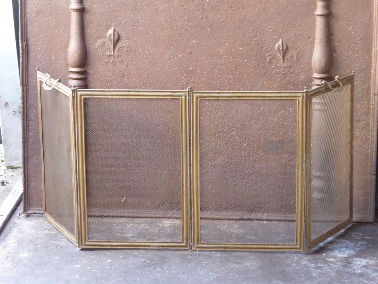 French Napoleon III fireplace screen made of iron and iron mesh.

We have a unique and specialized collection of antique and used fireplace accessories consisting of more than 1000 listings at 1stdibs. Amongst others we always have 300+ firebacks,