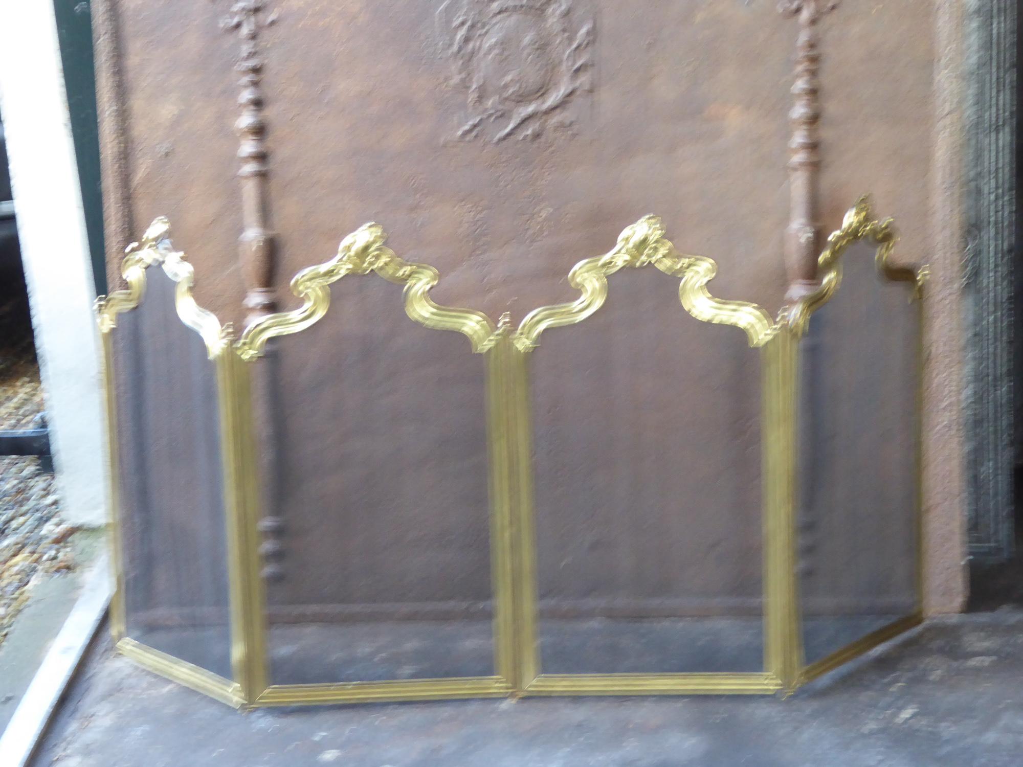 19th-20th century French Napoleon III four panel fireplace screen. The screen is made of brass and iron mesh. 







.