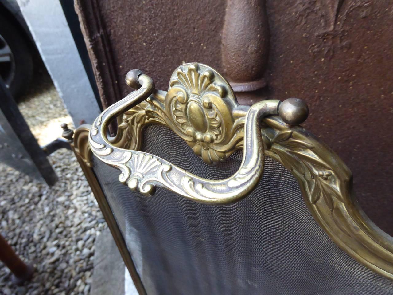 20th Century French Napoleon III Fireplace Screen or Fire Screen