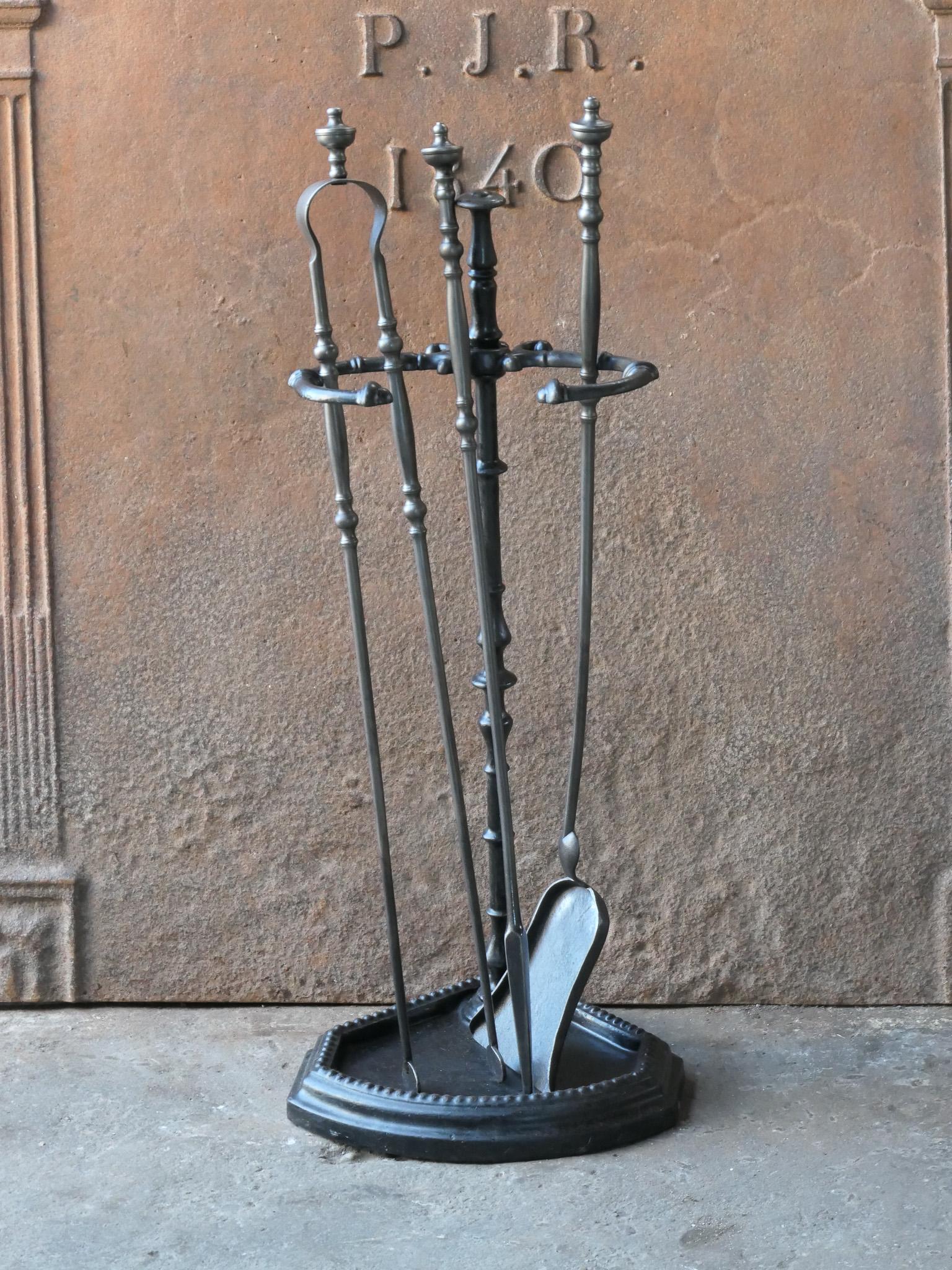 Cast French Napoleon III Fireplace Tools, 19th Century For Sale