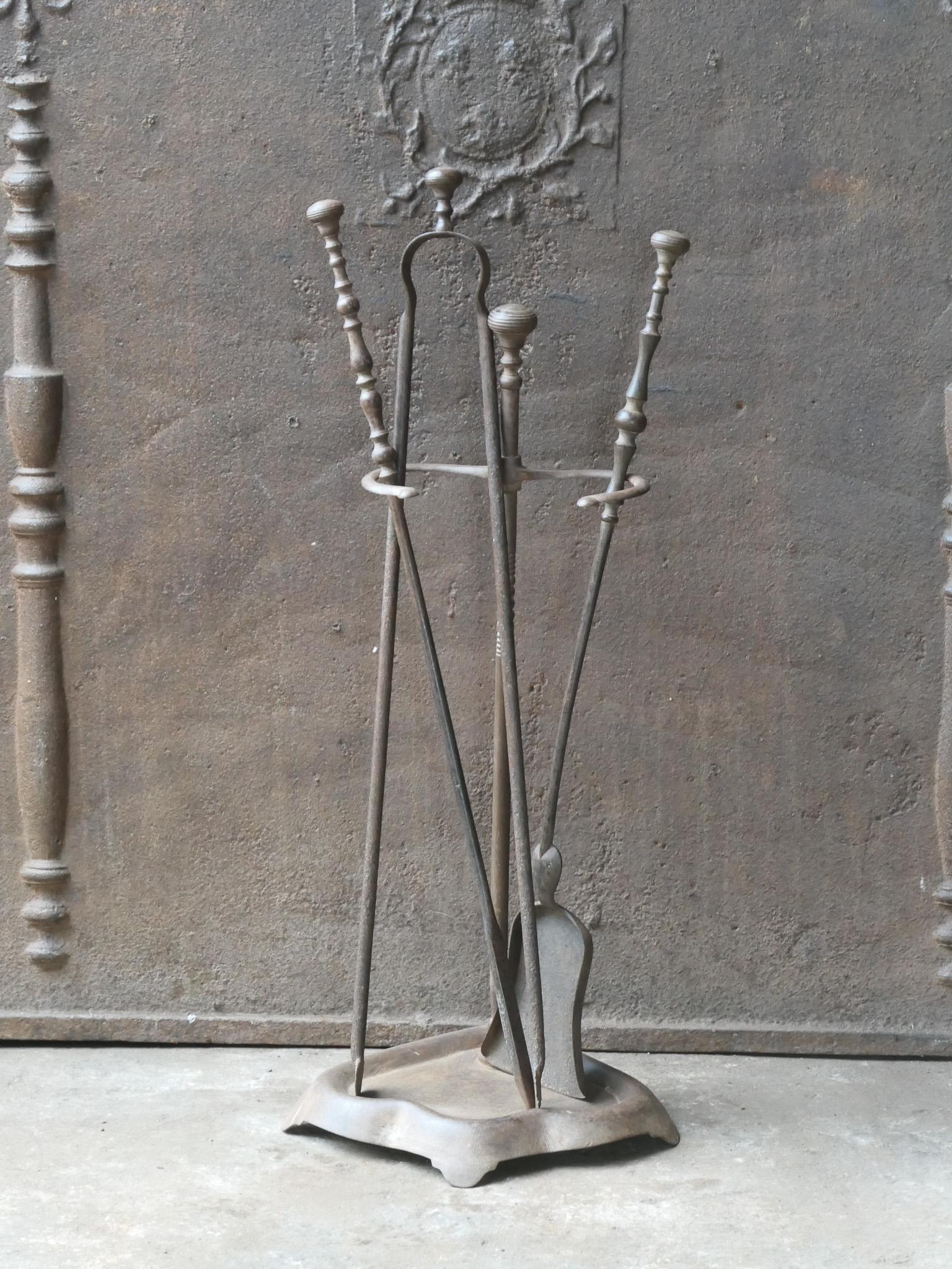 Cast French Napoleon III Fireplace Tools, 19th Century For Sale