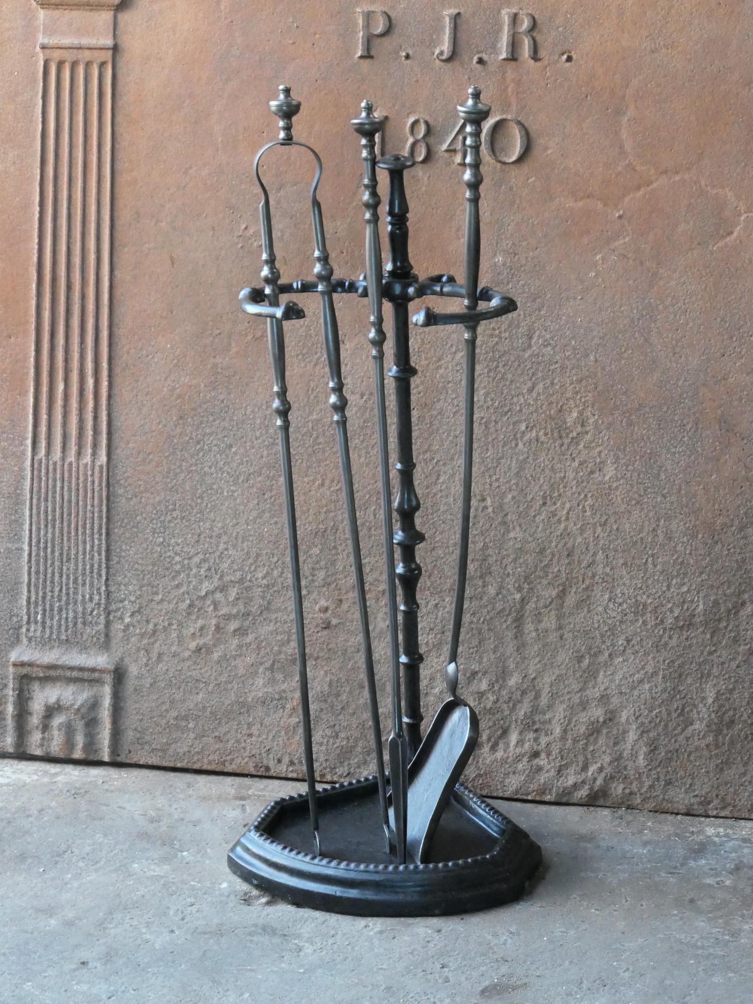 Iron French Napoleon III Fireplace Tools, 19th Century For Sale