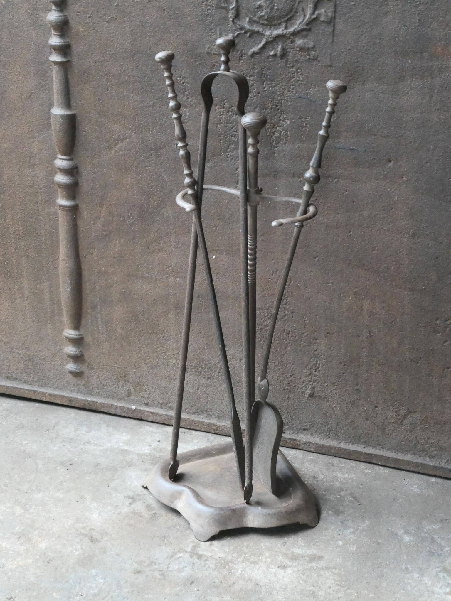 Iron French Napoleon III Fireplace Tools, 19th Century For Sale