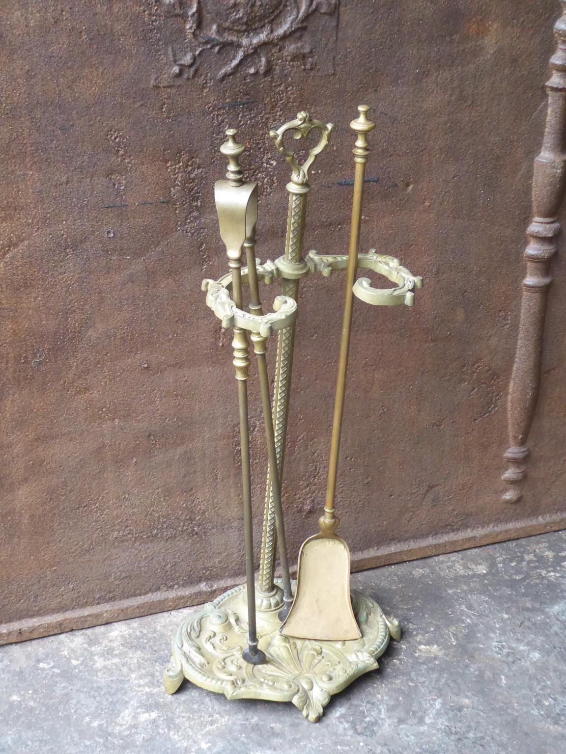 Brass French Napoleon III Fireplace Tools or Fire Tools
